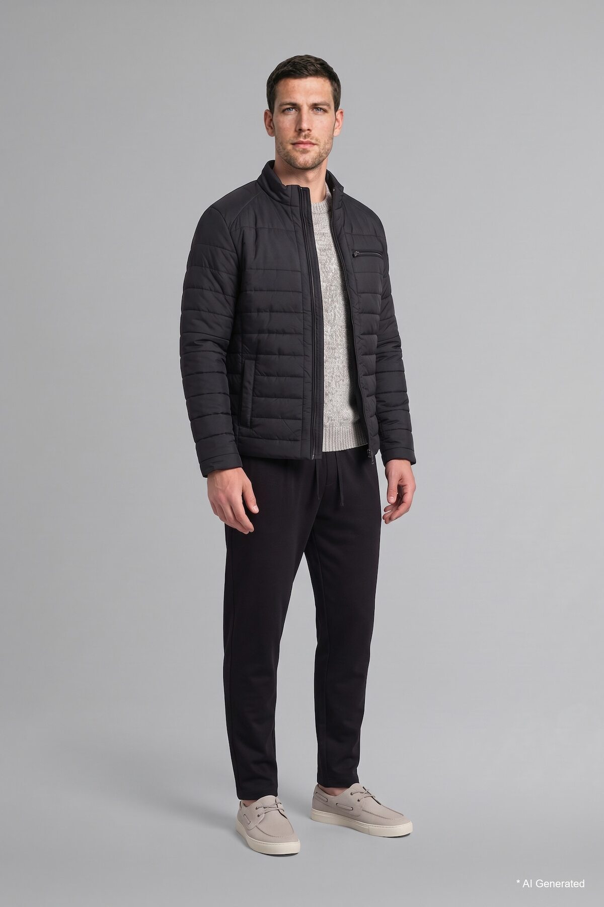 DeFacto Su İtici Slim Fit Dar Kesim Dik Yaka Fermuarlı İç Cepli Suni Deri Ceket Mont X4014AZ23WN — مشکی