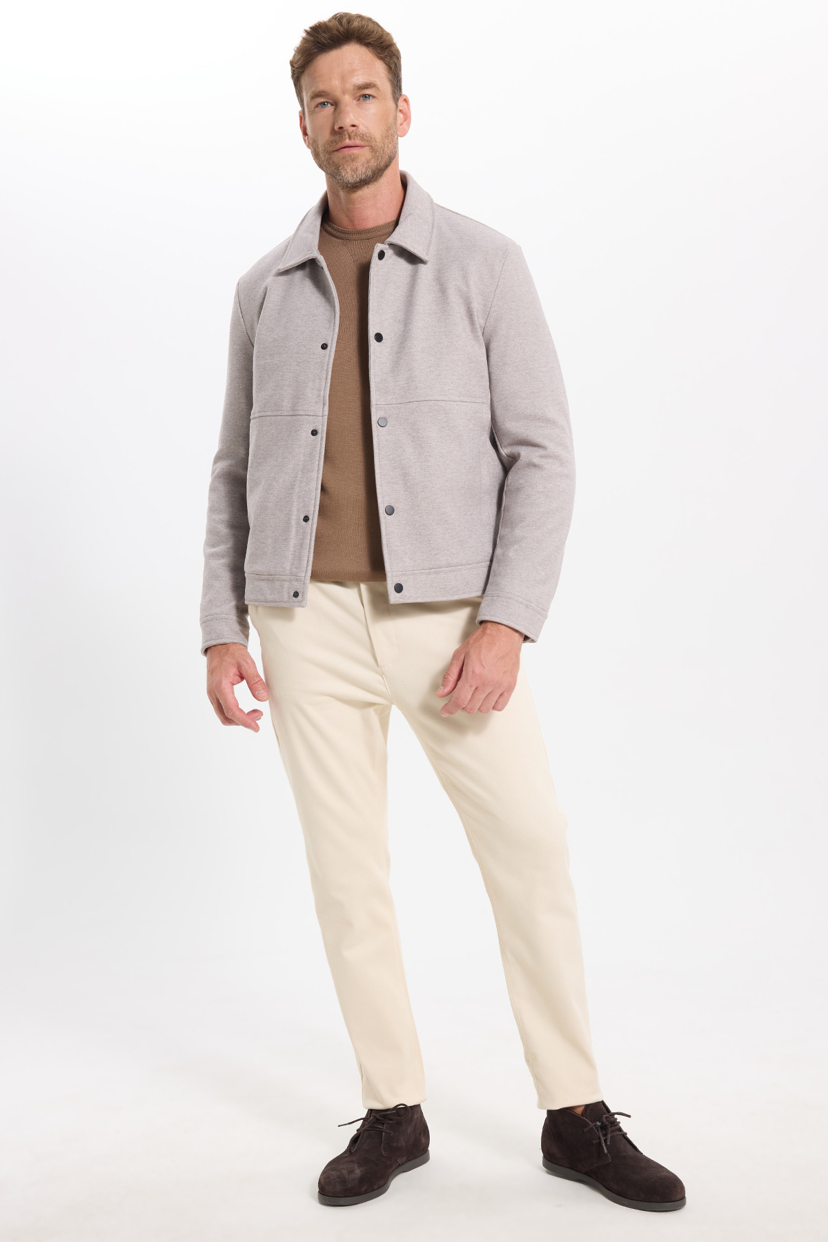 Erkek Slim Fit Dar Kesim Çift Cepli Çıtçıt Kapamalı Taş Mont — رنگارنگ MT250012 — تصویر 3 از 9