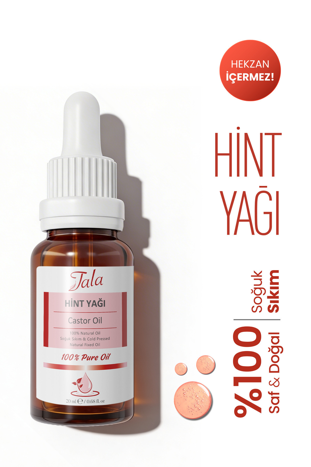 Hint Yağı Castor Oil %100 Saf ve Doğal Soğuk Sıkım 20 Ml — hint