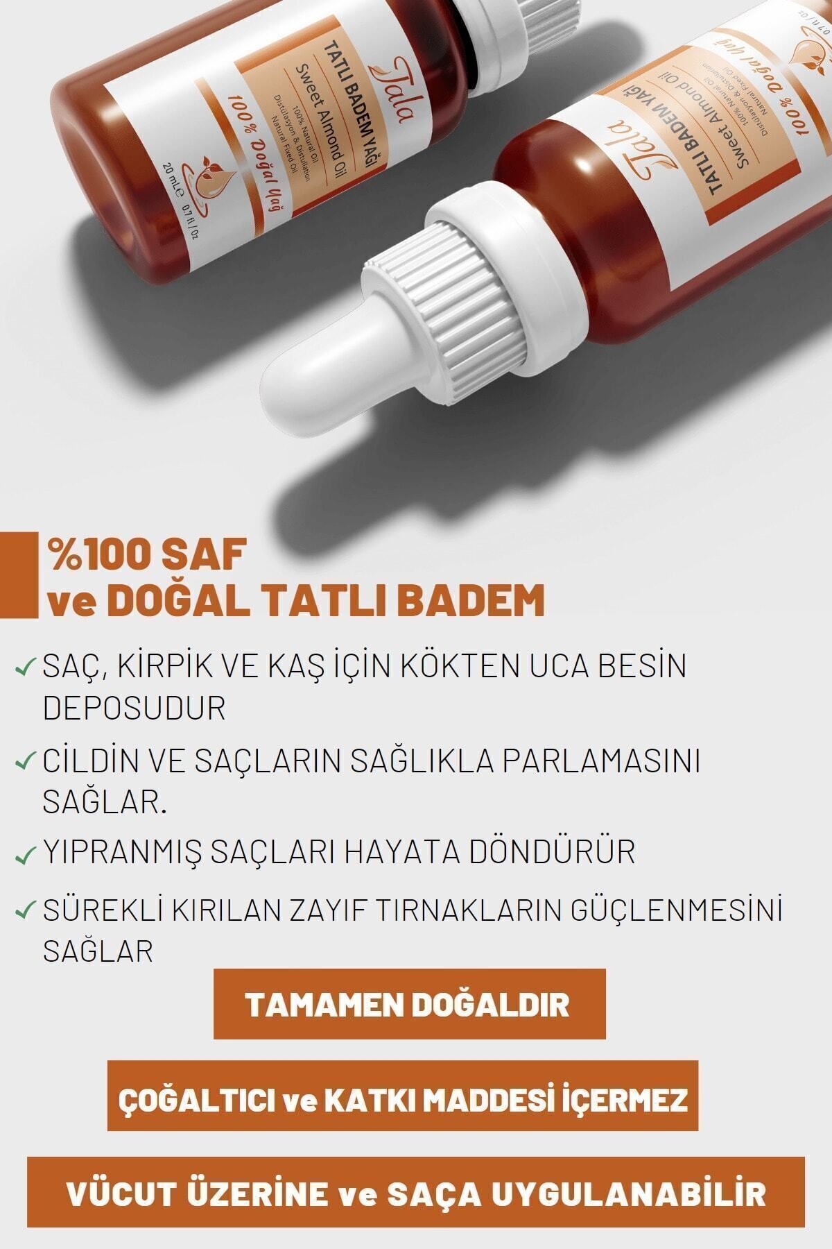 Tatlı Badem Yağı %100 Saf ve Doğal Soğuk Sıkım 20 Ml — tatlı badem — تصویر 9 از 9