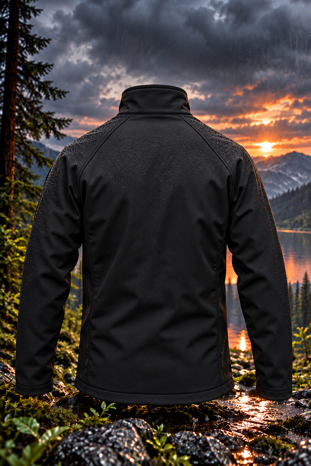 Softshell içi Polarlı Su Geçirmez Ceket Rüzgar Geçirmez Kışlık Erkek Mont Siyah — مشکی 630 — تصویر 5 از 5