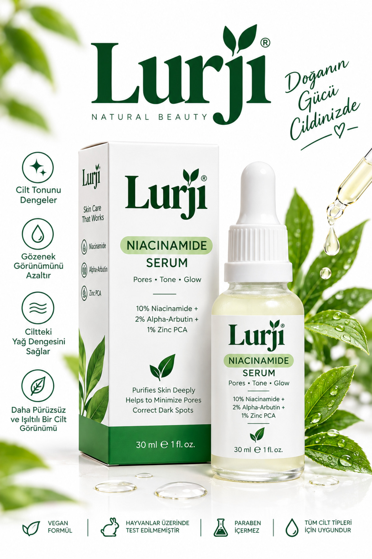 Lurji B3 Vitamini Niacinamide % 2 Alpha-Arbutin + İçeren Aydınlatıcı — LURJİNiacinamide