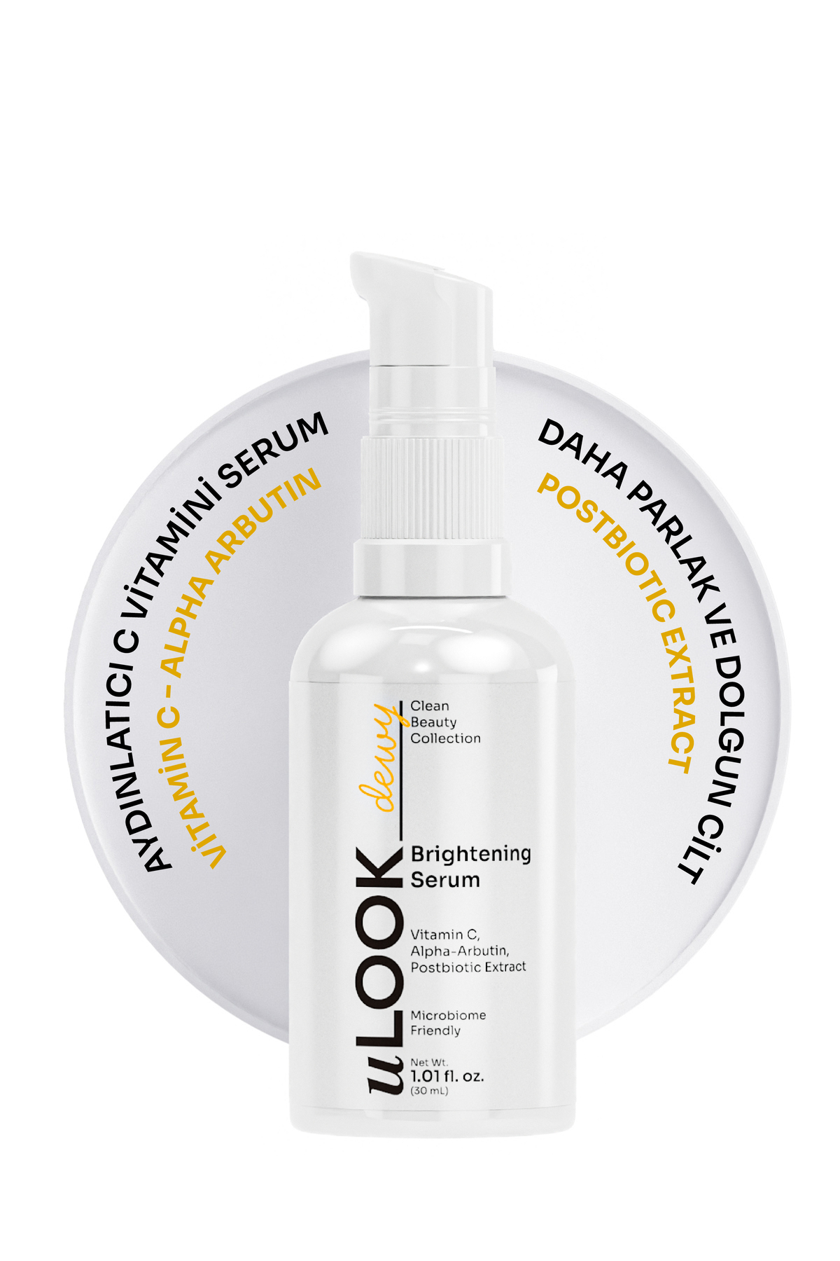 uLOOK C Vitamini Aydınlatıcı Serum | Alpha Arbutin ve Postbiyotik İçeren Parlaklık Bakımı | 30 ml — BRIGHTENING-SERUM