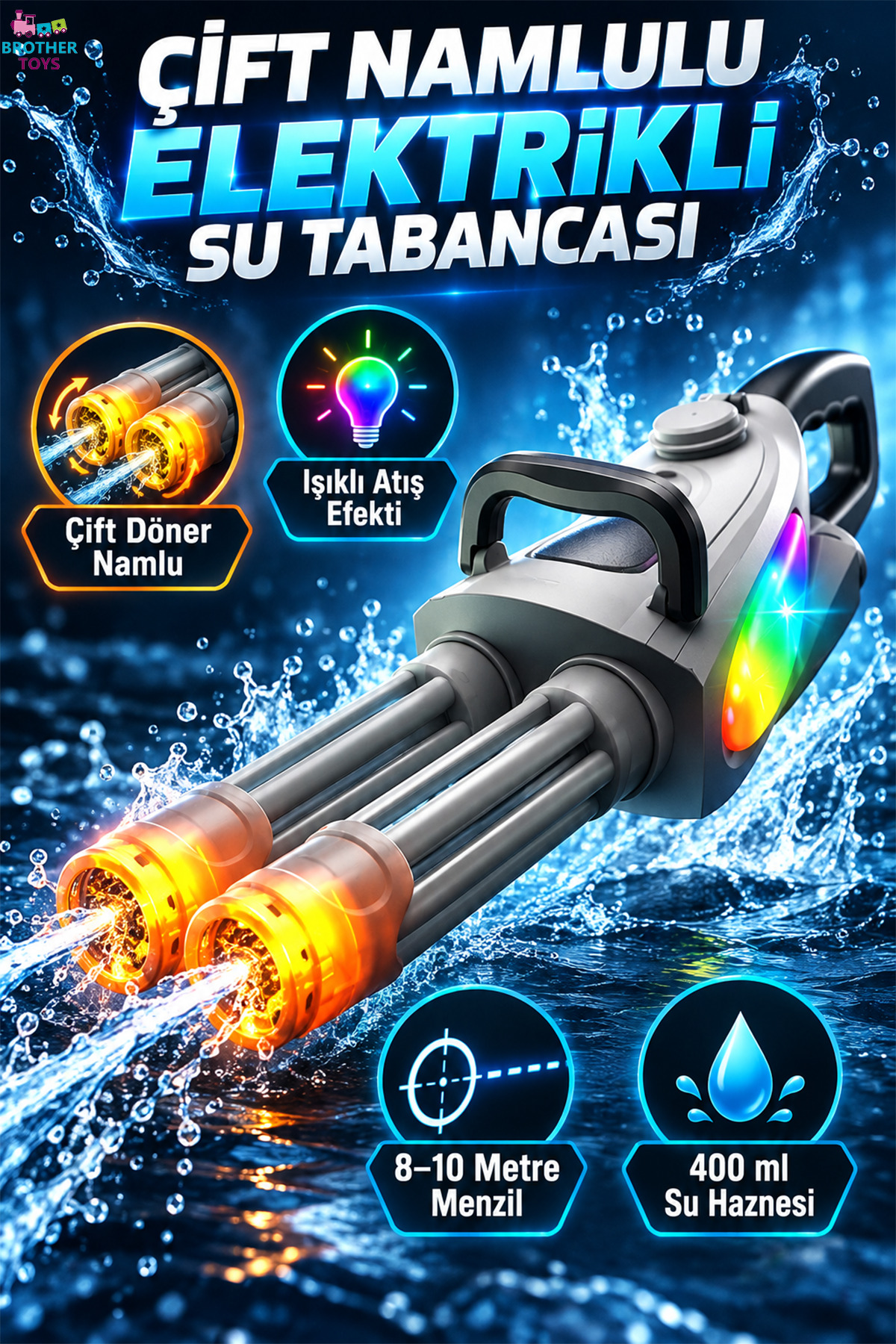 志=bro.です！ Brother Toys Dev Boy Otomatik Atış Yapan Işıklı Elektrikli 10