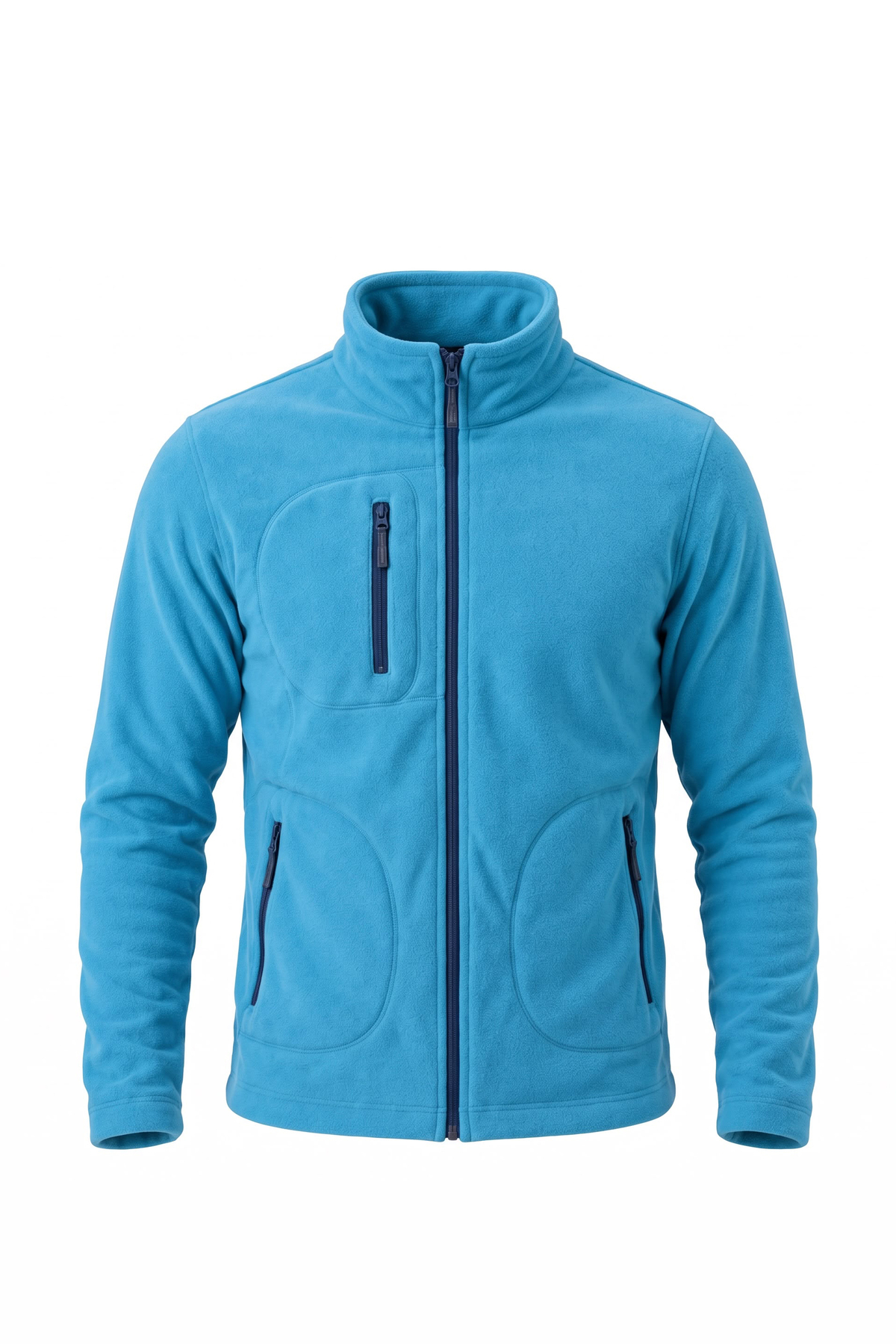 Unisex Rüzgar Geçirmez 3 Cepli Pro Outdoor Tam Fermuarlı Polar Ceket Hırka — آبی 3032 — تصویر 2 از 3