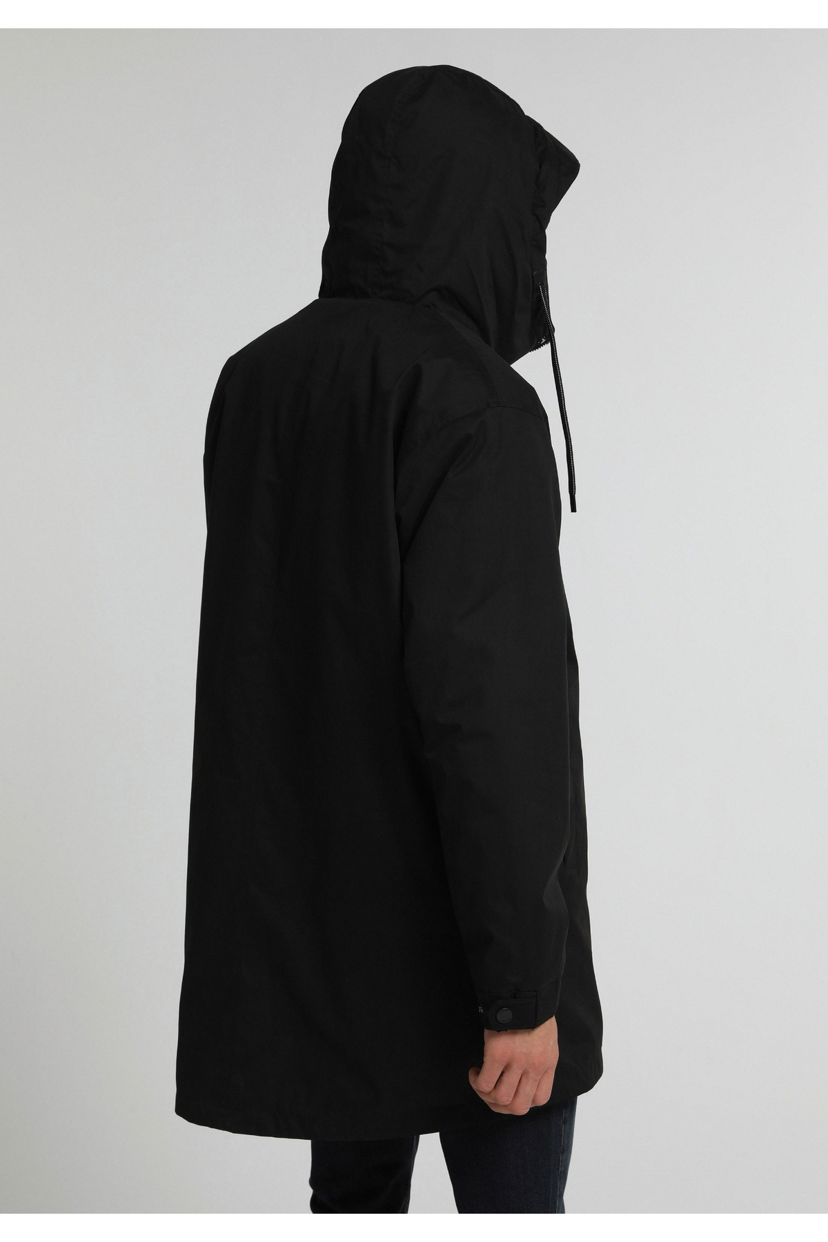 Regular Fit Kapüşonlu Fermuarlı Astarlı Erkek Siyah Kaban — مشکی CL1082062_Q1.V1 — تصویر 4 از 8