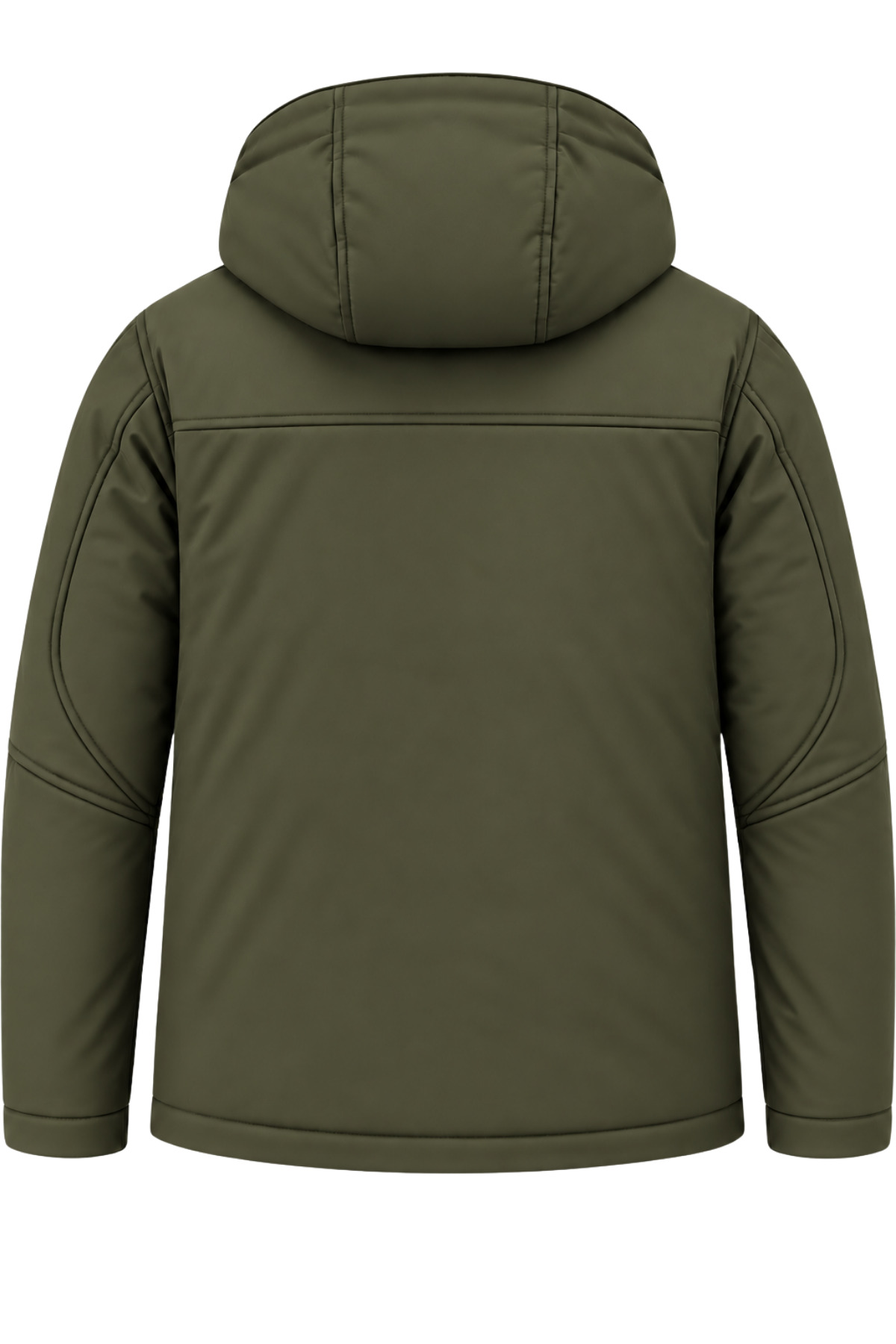 Erkek Yeşil Kapüşonlu Kışlık Softshell Suya Dayanıklı Fermuarlı Cepli Outdoor Mont — رنگارنگ ARS5632 — تصویر 5 از 5