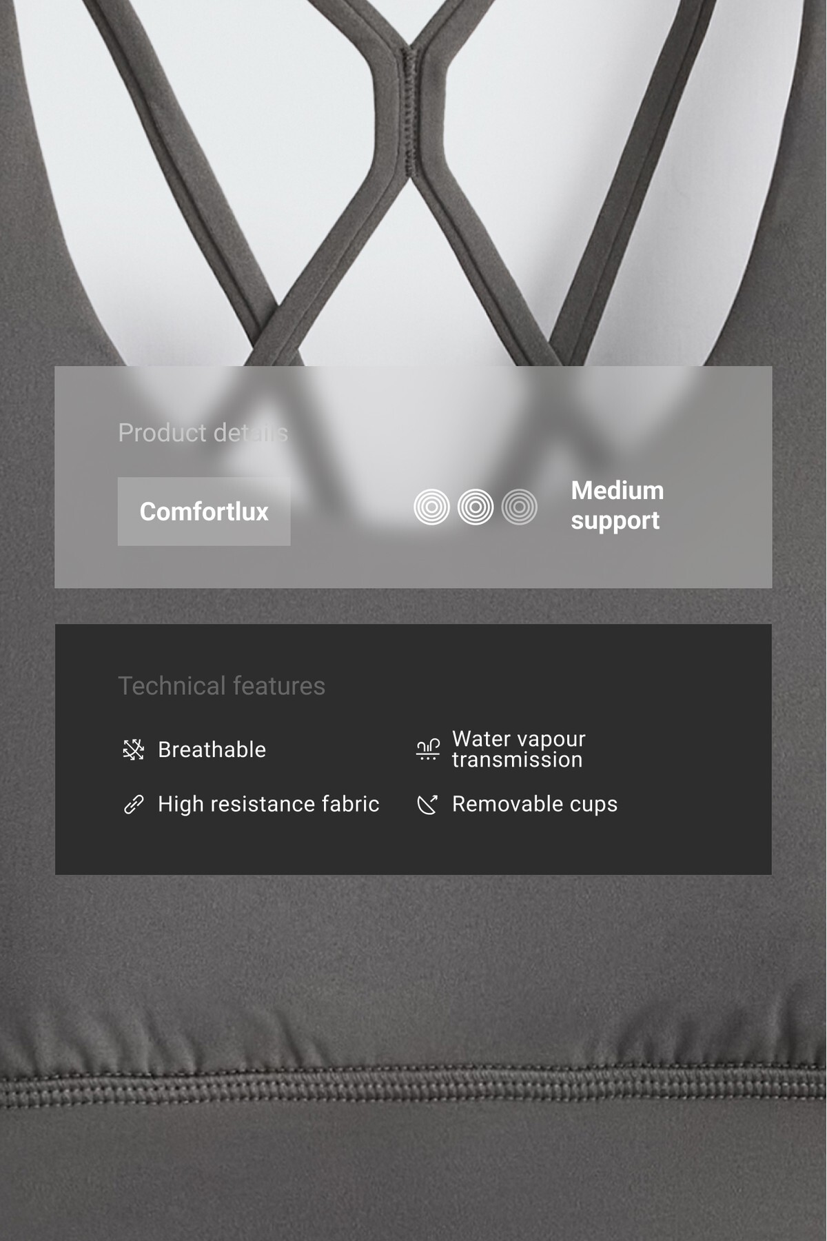 سوتین ورزشی کاپ متوسط Comfortlux
