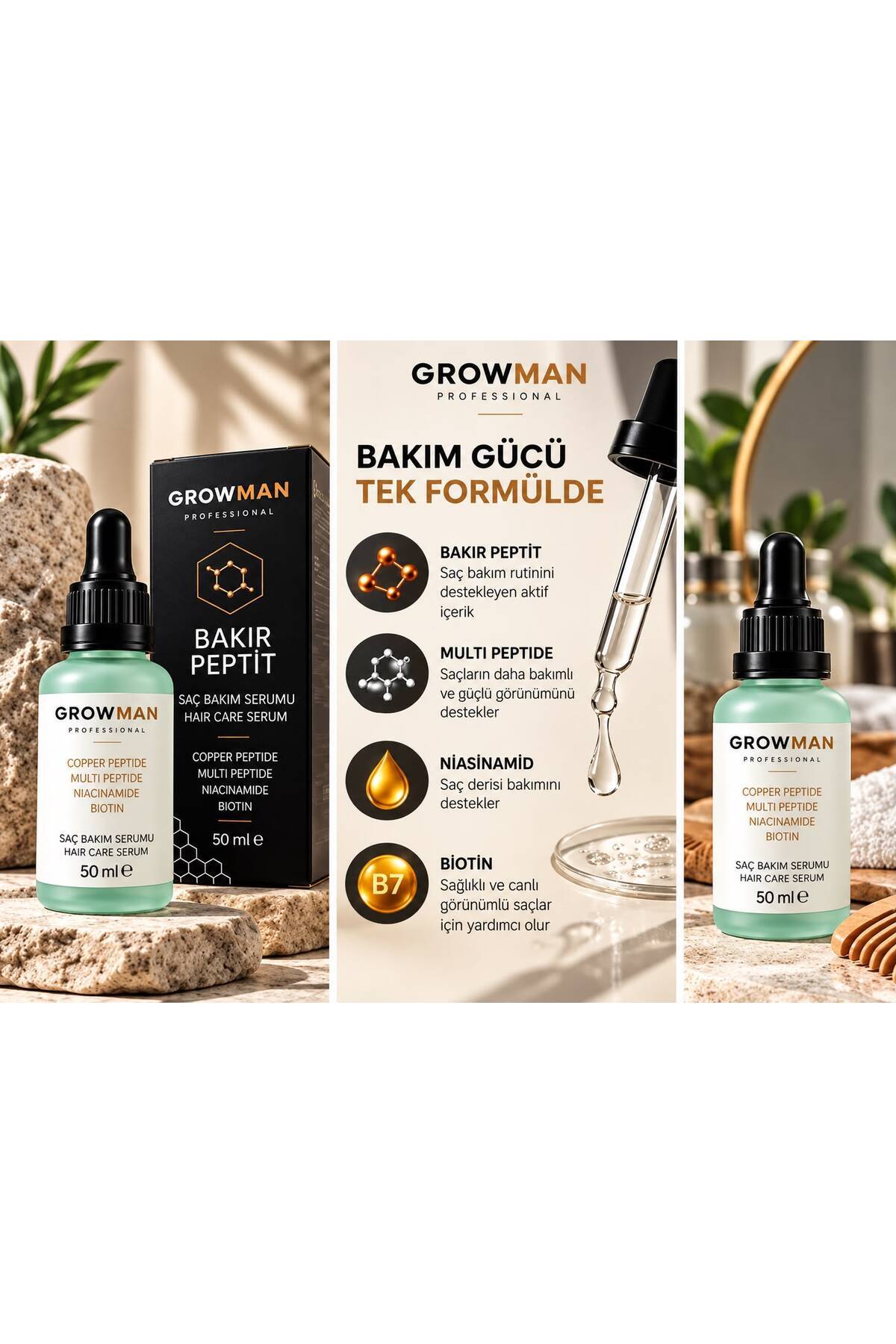 Bakır Peptit - Saç Bakım Serumu 50 ml — 8685086377240 — تصویر 4 از 4