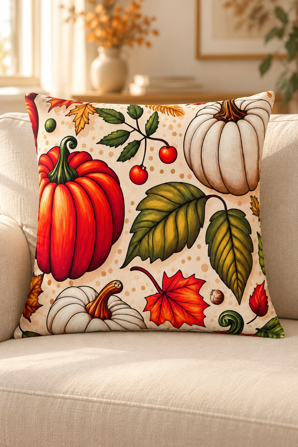 4 Adet Dijital Baskılı Kırlent Kılıfı 43x43 cm – Renkli Modern Dekoratif Yastık Kılıfı Seti
