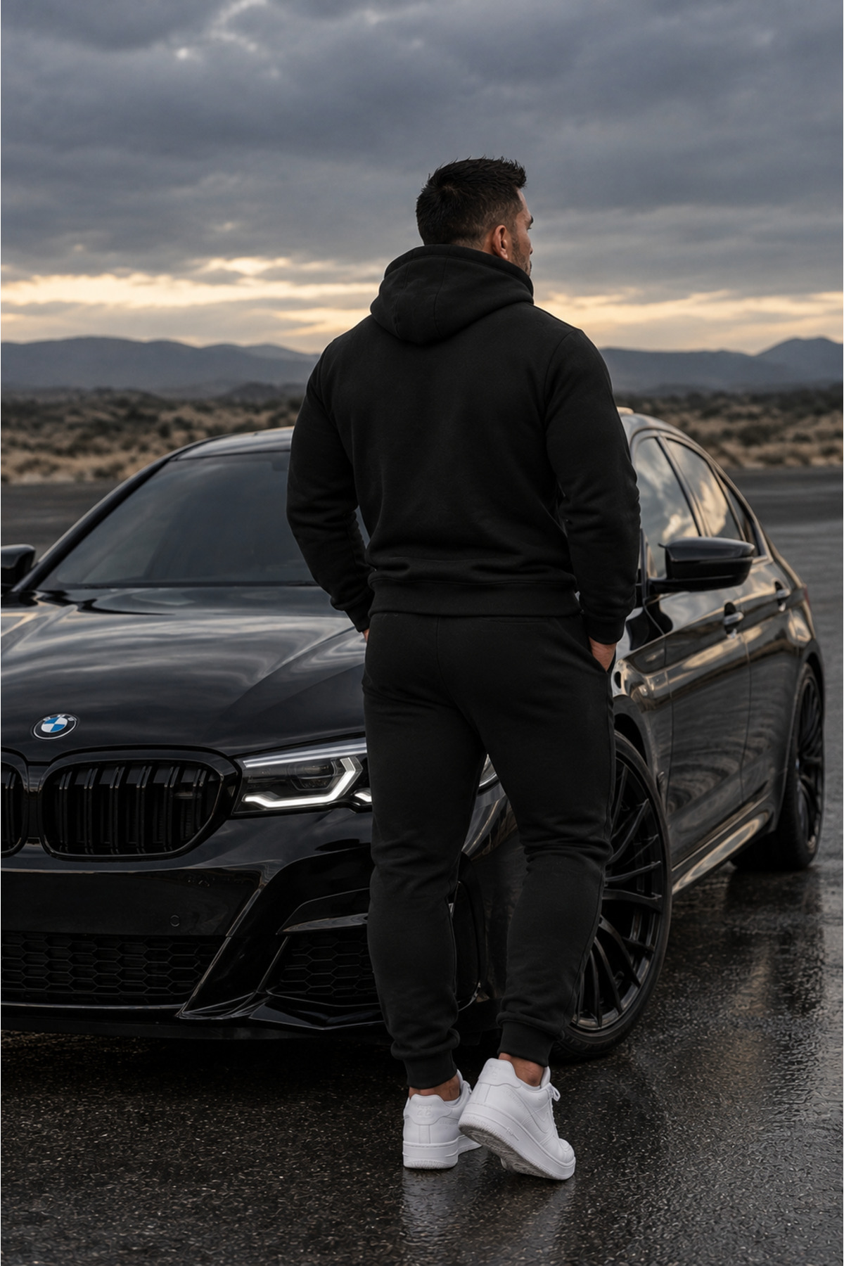 ست لباس ورزشی مردانه کلاهدار مشکی MPOWER — مشکی BASKETgritakım — تصویر 2 از 3