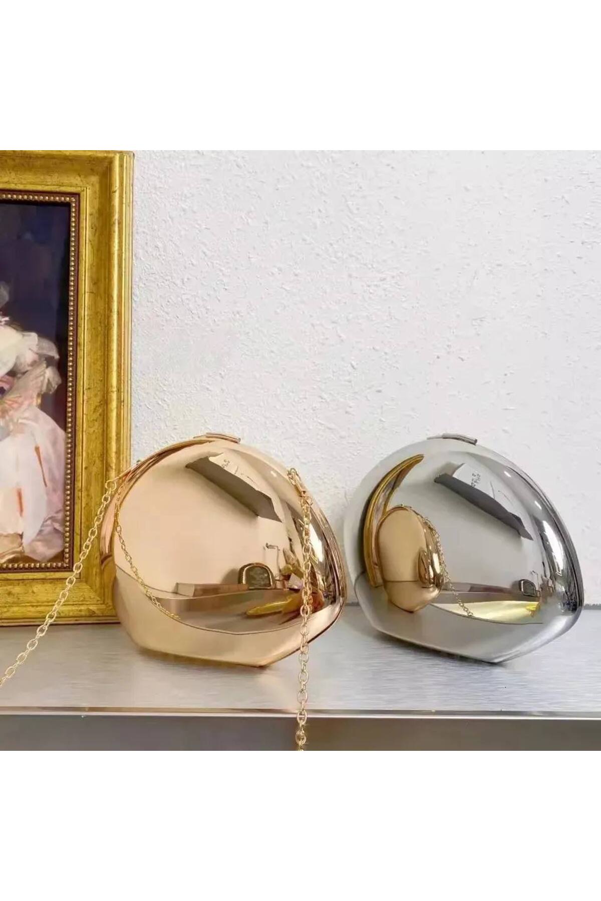 ذهبي SHOEL Model Kadın Abiye Çantası görünüm 6