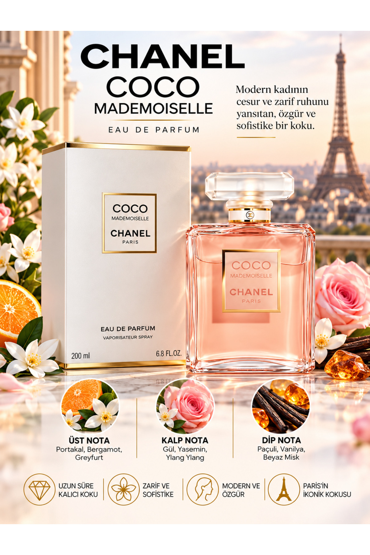 コッコとゴールド様 CHANEL キャミソール サイズ38 Chanel COCO MADEMOISELLE EDP 200 ml – Çiçeksi, Narenciyeli ve