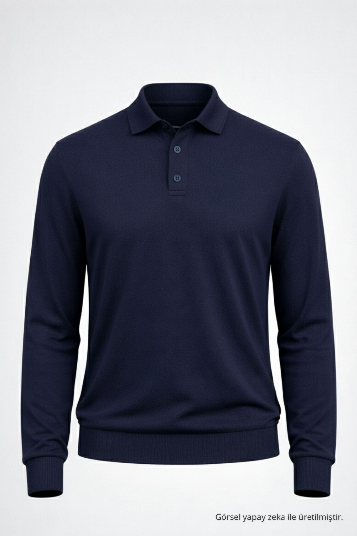 Erkek Basic Bol Lacivert Polo Yakalı Kazak — سرمه‌ای 33081CMBN — تصویر 3 از 7