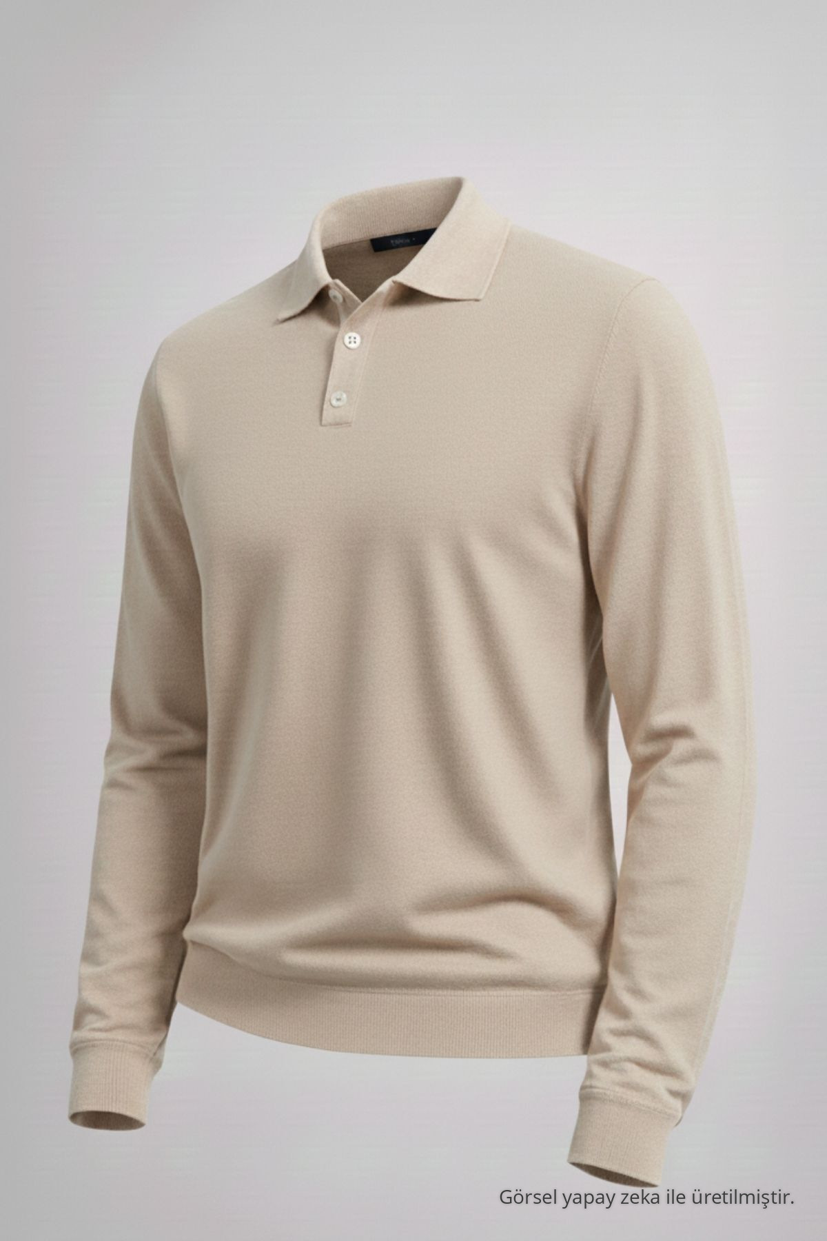 COMBİNE MİCHAİL Erkek Basic Bol Krem Polo Yakalı Kazak — کرم 33081CMBN