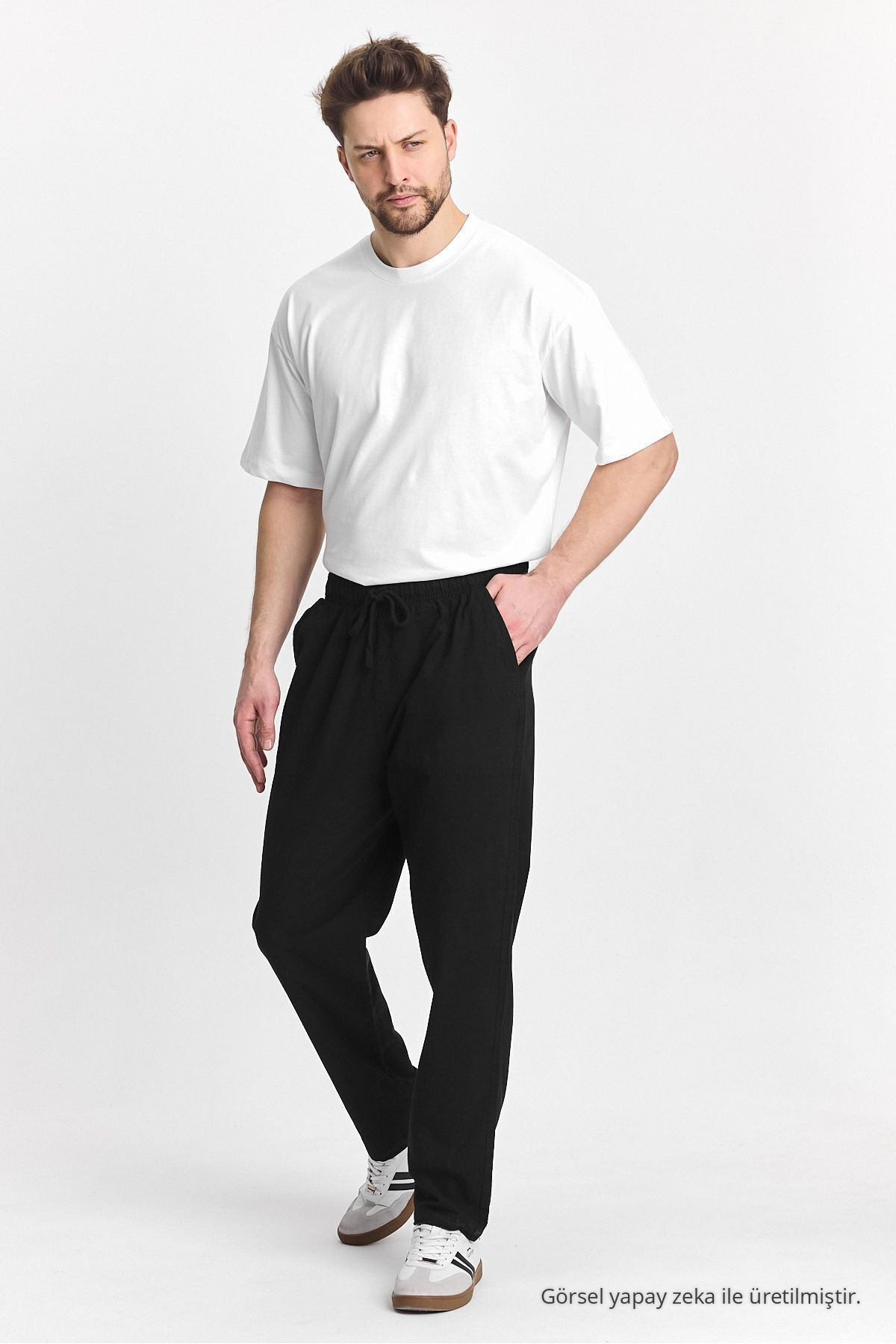 Erkek Siyah Regular Fit Basic Pantolon — مشکی PNT.0014 — تصویر 6 از 8