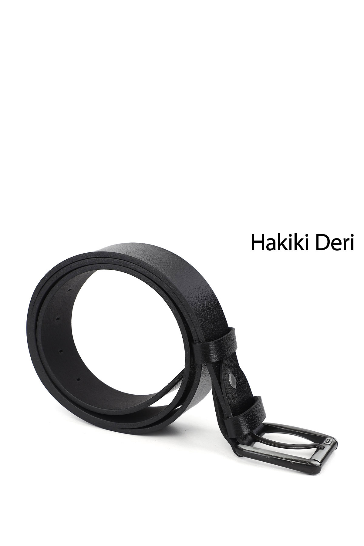GÖNDERİ(R) Erkek Siyah Hakiki Deri 4 Cm Kot Kemeri