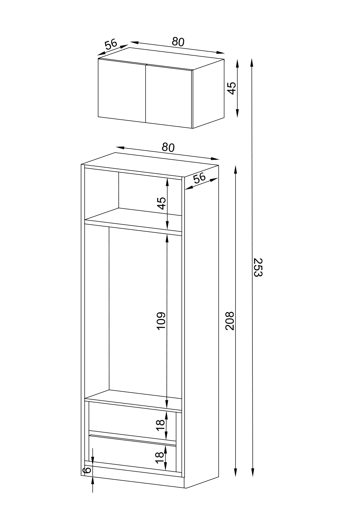Gama 4 Kapaklı Çekmeceli+ Ek Modüllü Tasarım Kulplu 253 cm Gardırop Elbise Dolabı görsel 5