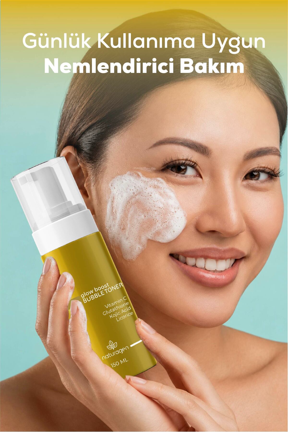 Glow Boost Bubble Toner 150ml | Aydınlatıcı Cilt Tonu Eşitleyici | Kojic Acid, Licorice, Glutathione — KZMNTG0095 — تصویر 7 از 7