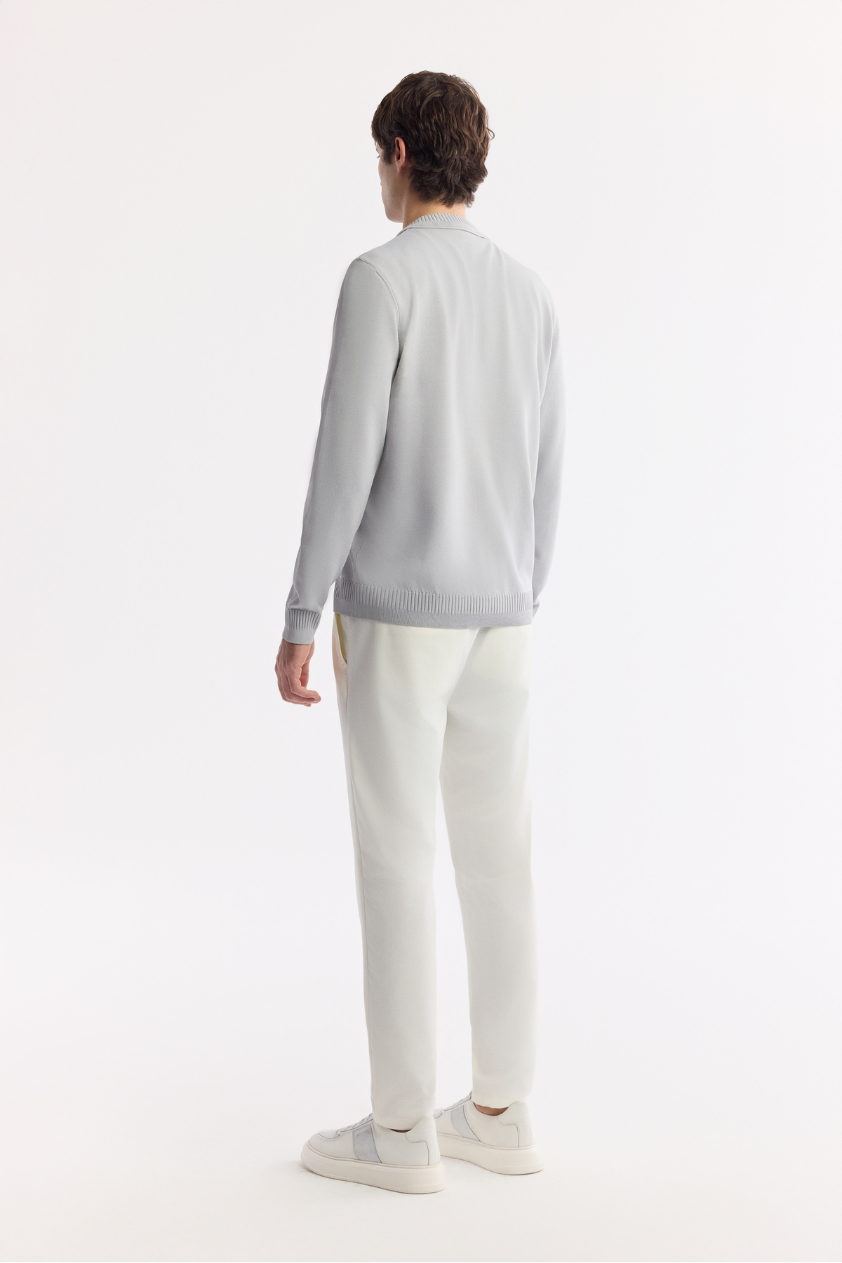 Erkek Gri Polo Yaka Düğmeli Rayon Tüylenmeyen Triko Regular Fit Hırka A51Y5008 — خاکستری — تصویر 4 از 7