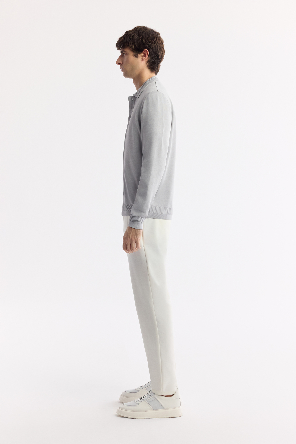 Erkek Gri Polo Yaka Düğmeli Rayon Tüylenmeyen Triko Regular Fit Hırka A51Y5008 — خاکستری — تصویر 3 از 7
