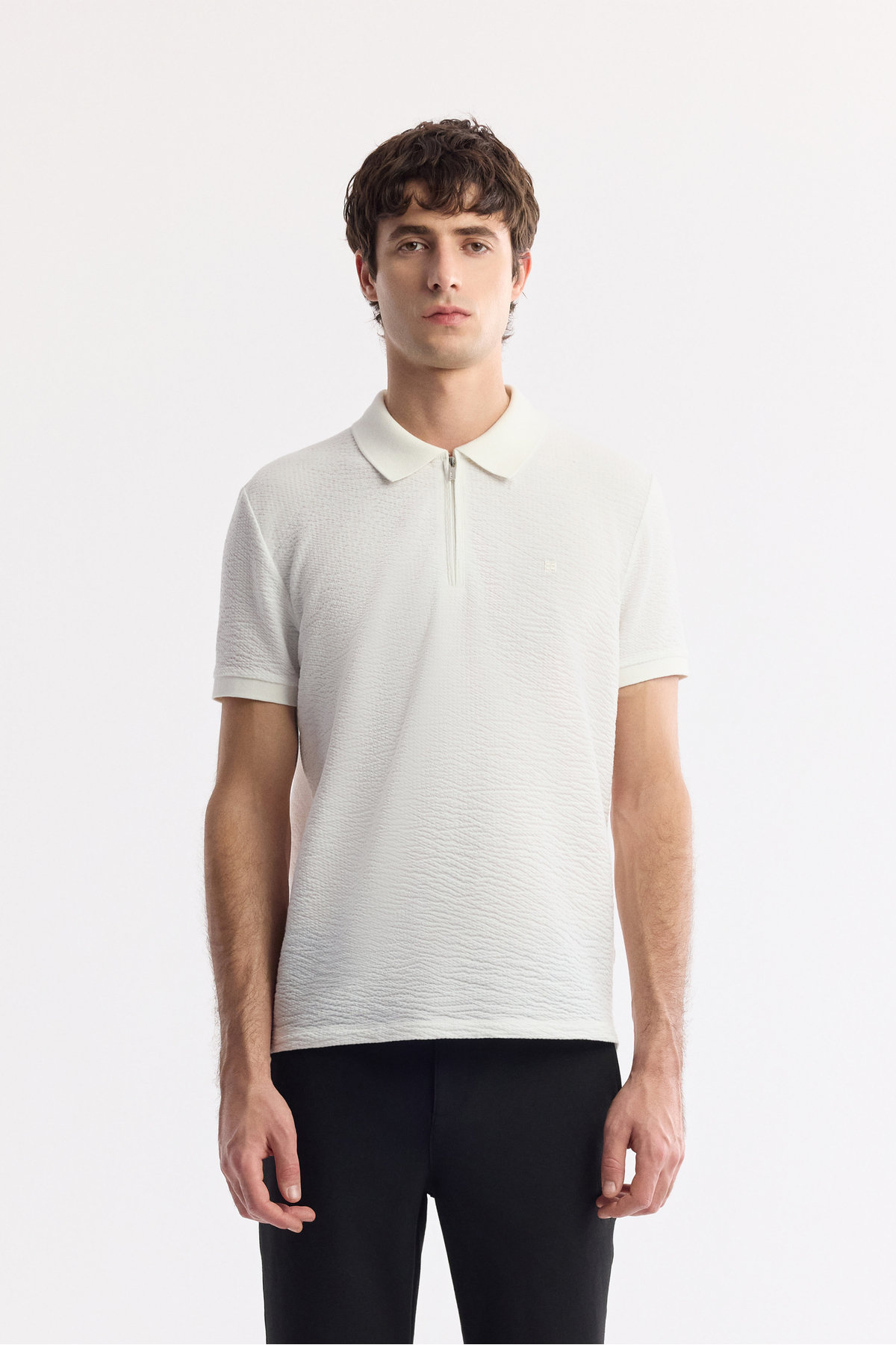 Erkek Siyah Klasik Bel Kolay Ütülenen Chino Slim Fit Pantolon B003035 — مشکی — تصویر 6 از 8