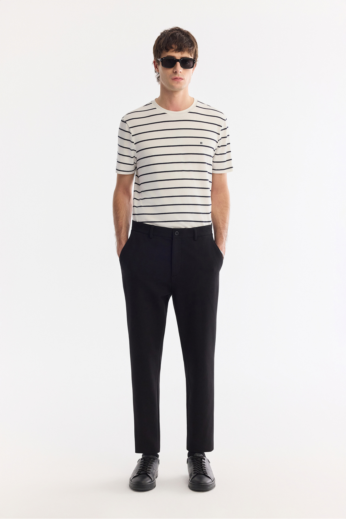 Erkek Siyah Klasik Bel Pamuklu Elastan Relaxed Fit Chino Pantolon A61Y3013 — مشکی — تصویر 7 از 8