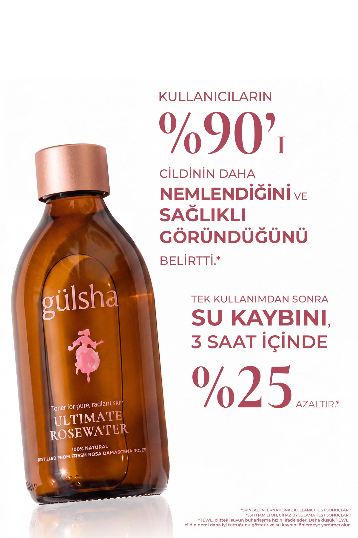 Nemlendirici Aydınlatıcı Gözenek Sıkılaştırmaya Yardımcı %100 Doğal Tam Gül Suyu 250 ml — RoseWater250 — تصویر 4 از 8