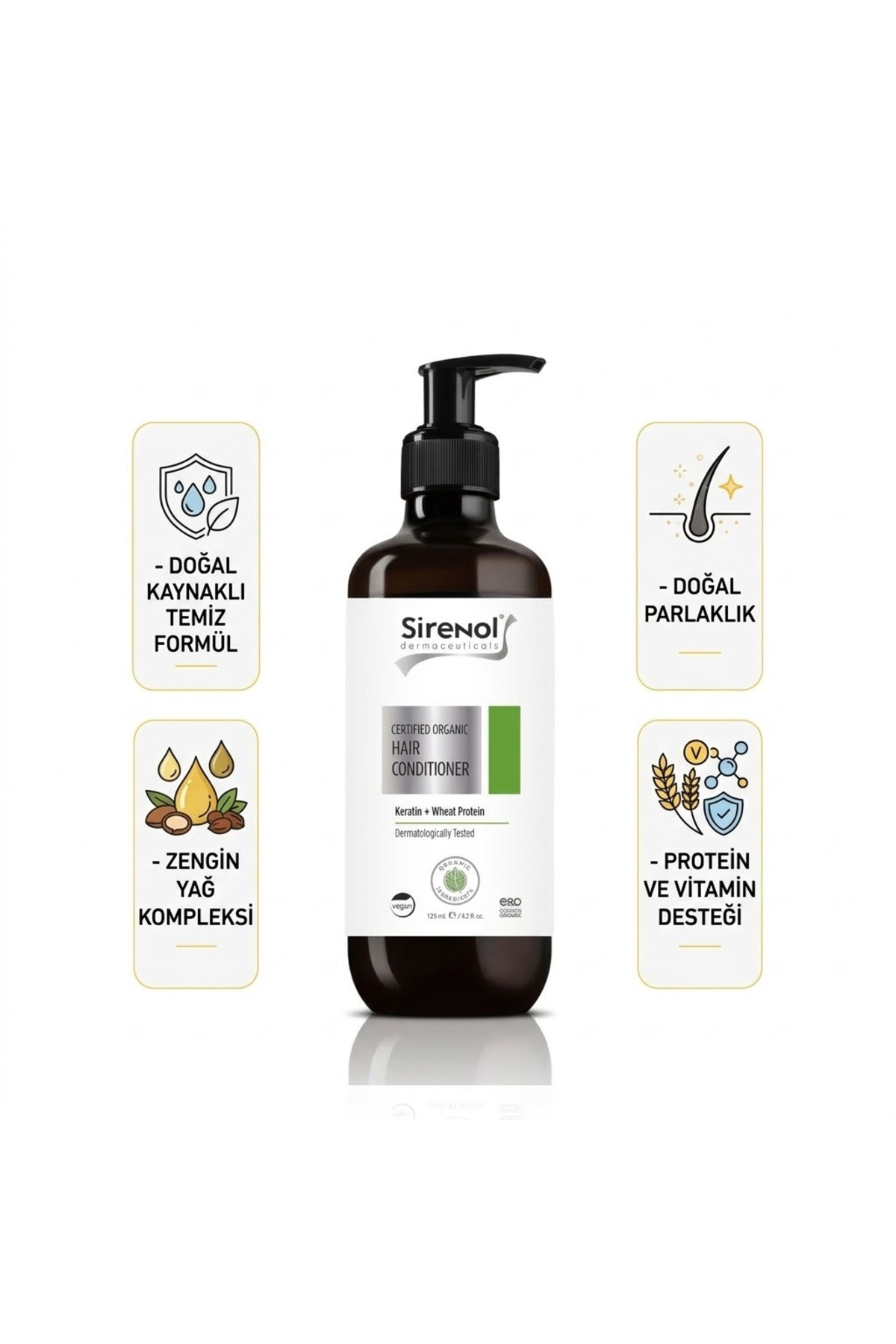 Sirenol نرمکننده موی ارگانیک ۱۲۵ میلیلیتری — S880