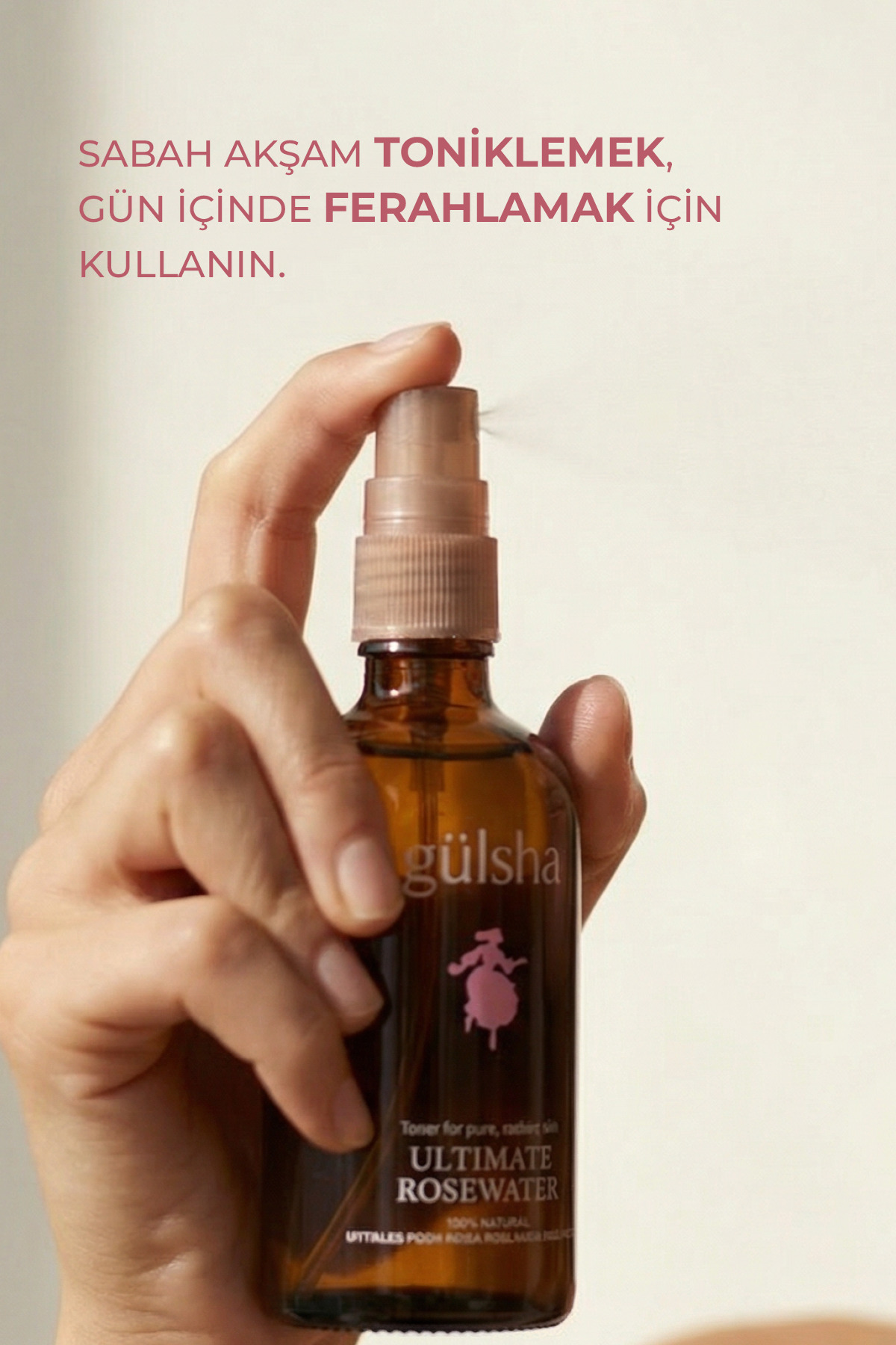 Nemlendirici Aydınlatıcı Gözenek Sıkılaştırmaya Yardımcı %100 Doğal Tam Gül Suyu 250 ml — RoseWater250 — تصویر 2 از 8