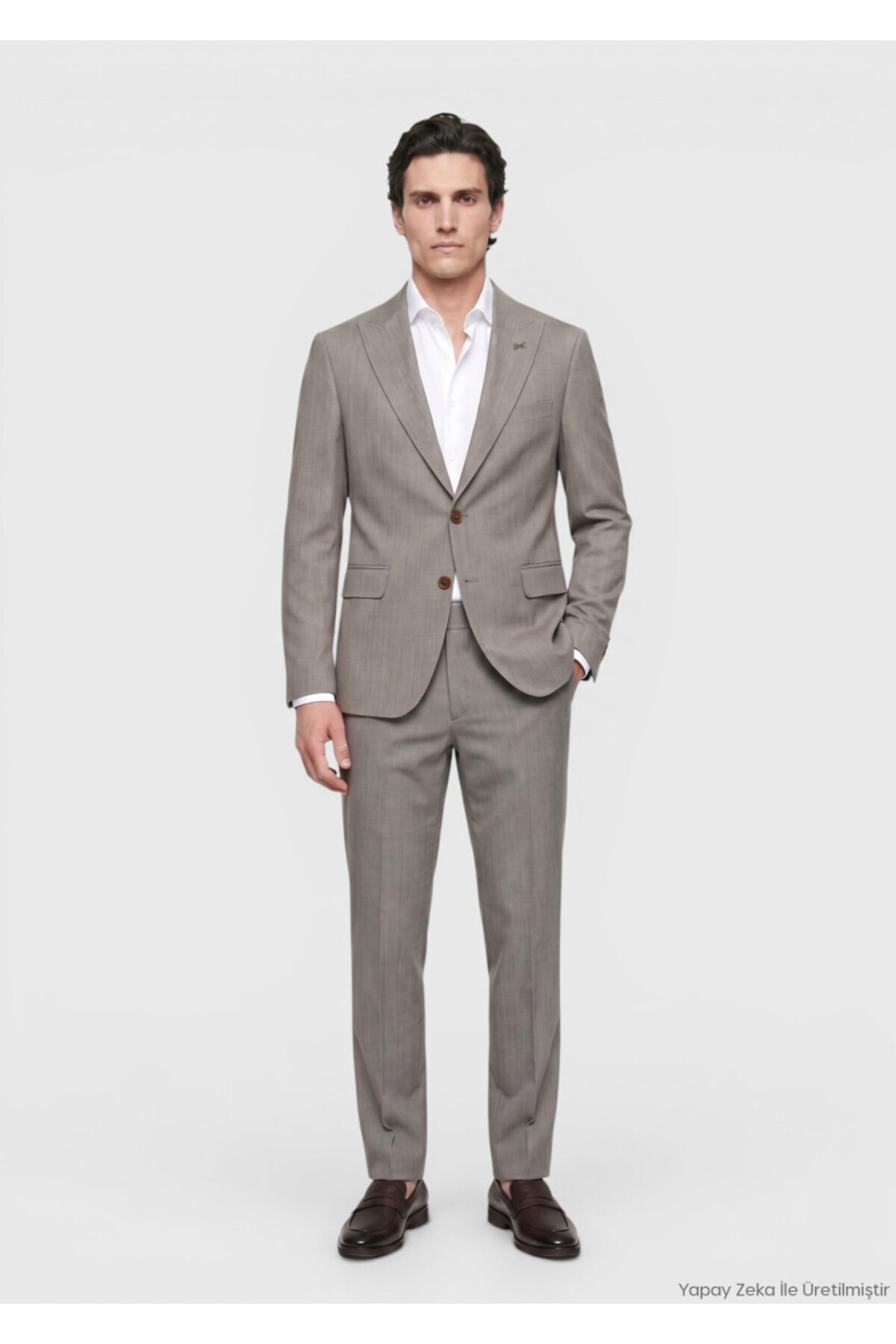 Vizon Desenli Zeroweight Slim Fit Yün Karışımlı Takım Elbise — رنگارنگ 165427 — تصویر 2 از 7