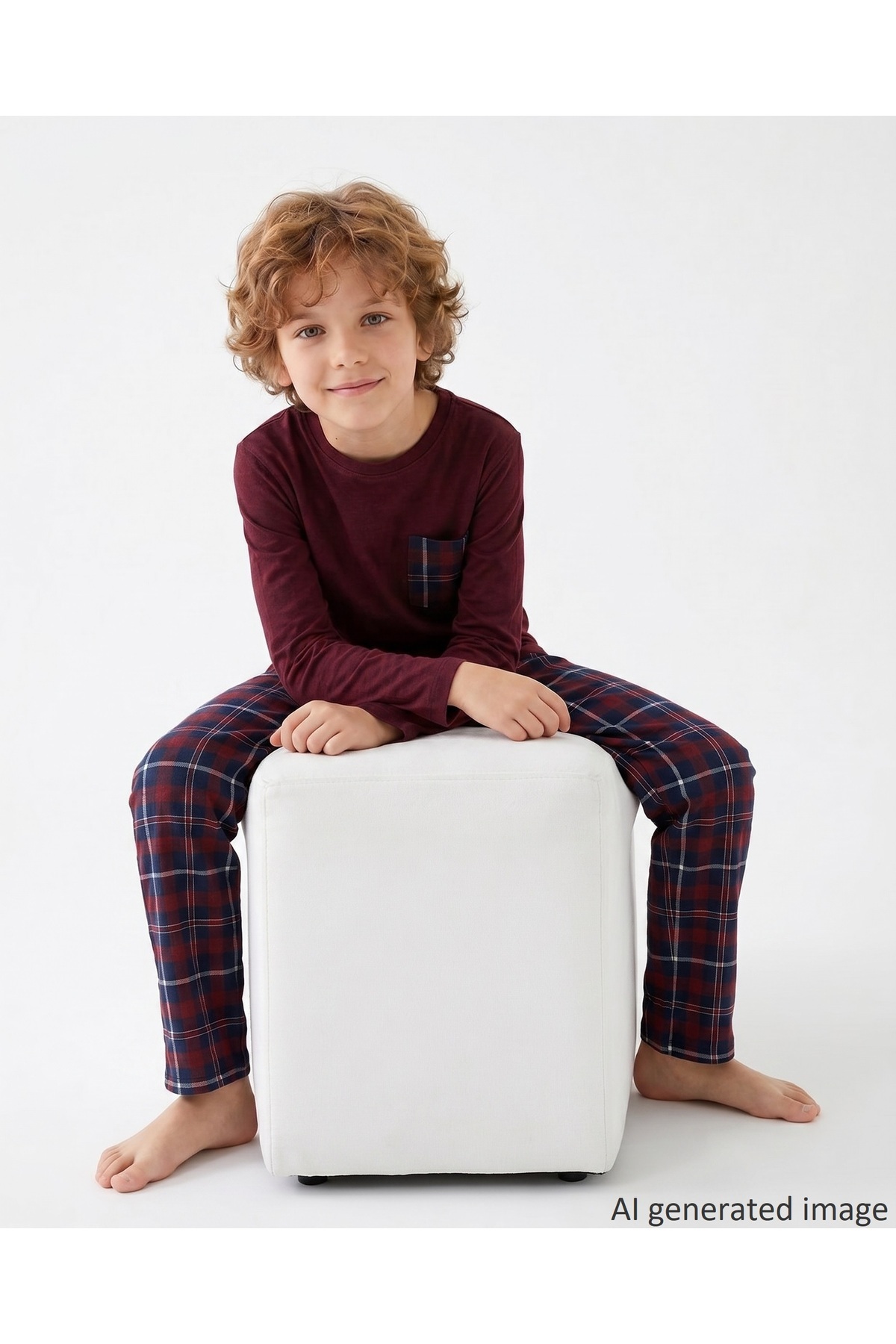 vitmo Erkek Çocuk Uzun Kollu Cepli %100 Pamuklu Pijama Takımı Comfort