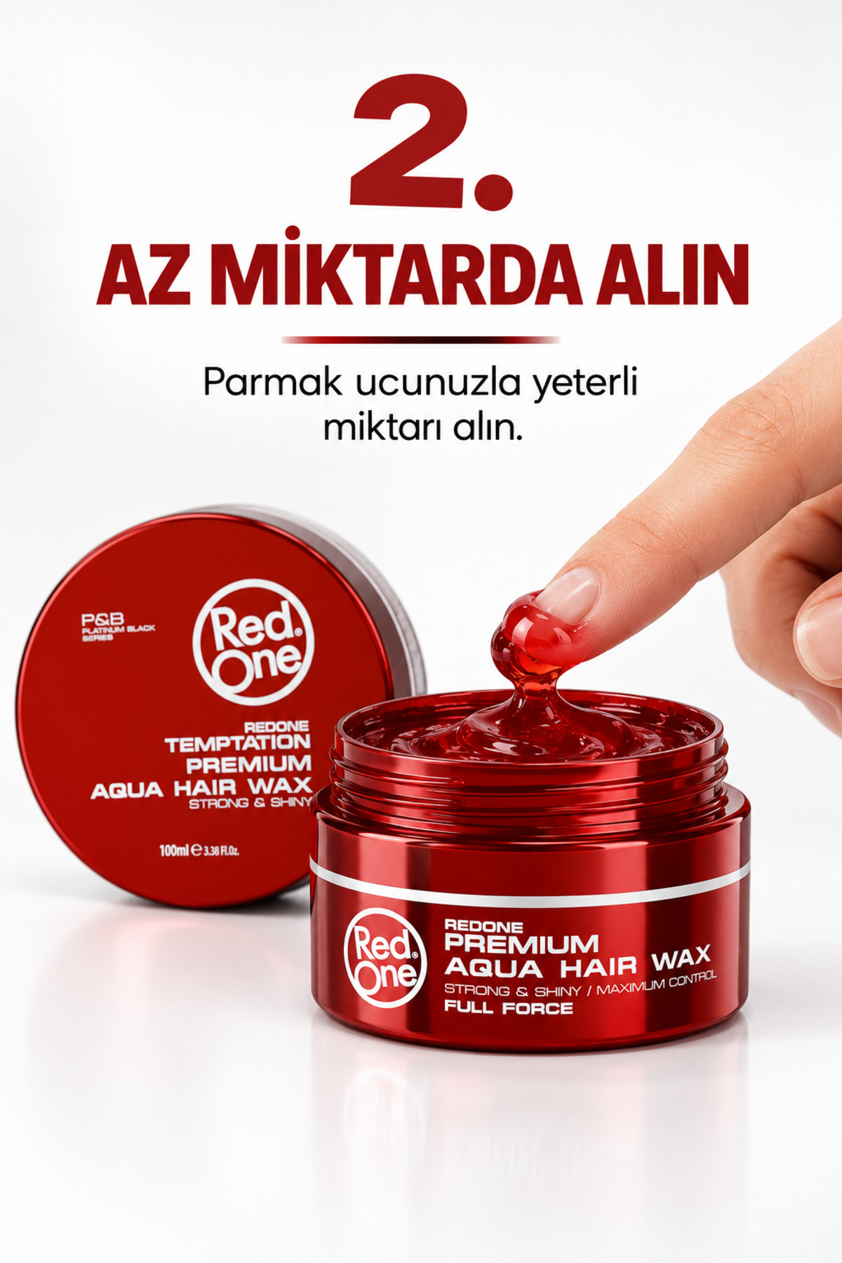 Redone Red Temptation Premium Aqua Hair Wax 100 ML - Kontrollü Saç Stili & Parlak Görünüm — redtemptation — تصویر 6 از 8