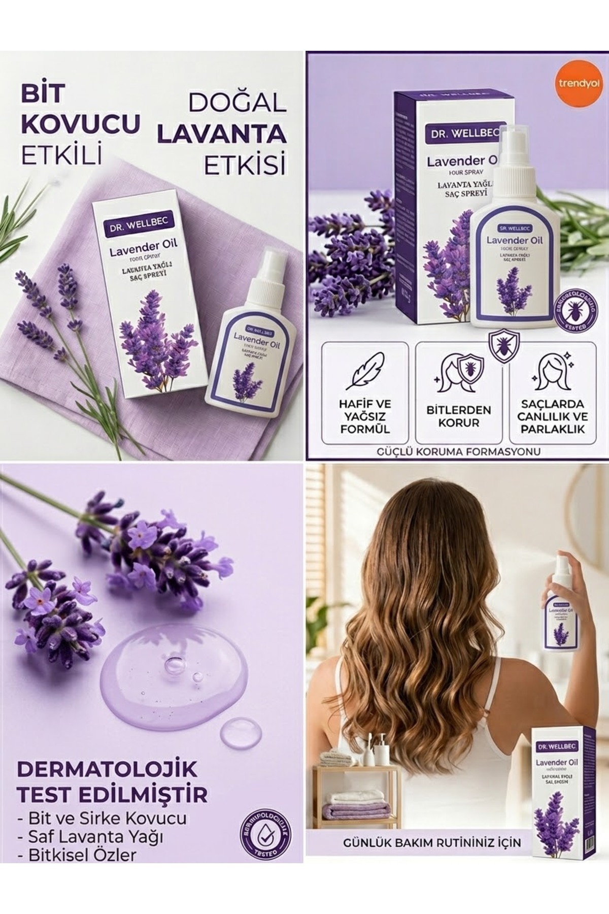 Bit Kovucu Lavanta Yağlı Saç Spreyi 100ml — lavantadrwellbec3e — تصویر 4 از 4