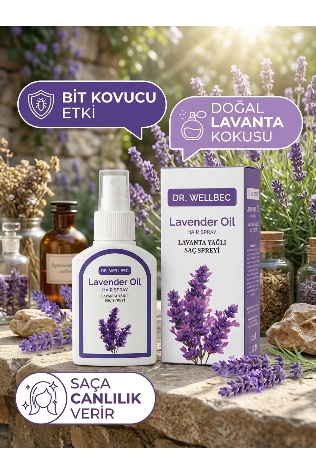 Bit Kovucu Lavanta Yağlı Saç Spreyi 100ml — lavantadrwellbec3e — تصویر 2 از 4