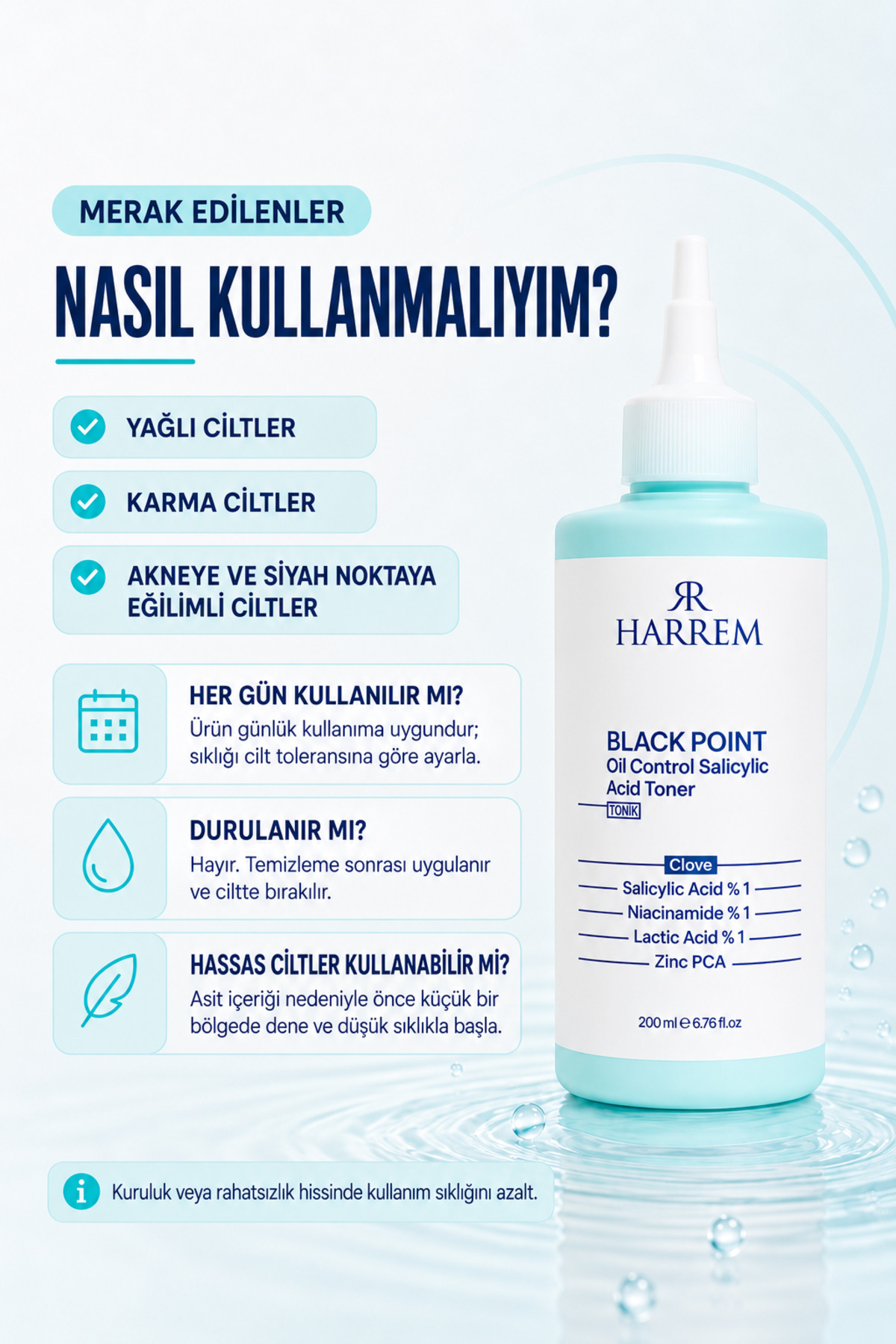Akneli&yağlı Cilt Tipleri Için Saliyclic Acid Gözenek Sıkılaştırıcı Tonik 200 ml Black P.int — 00538 — تصویر 5 از 7