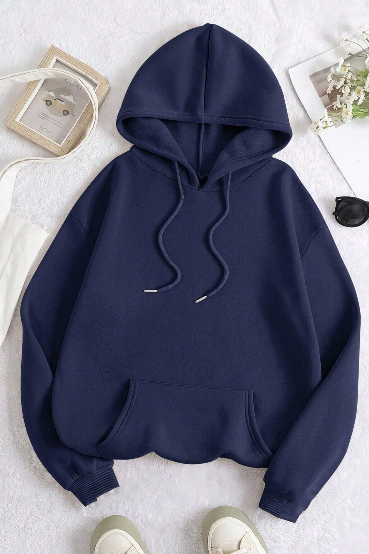 Vangogh Baskılı Oversize Sweatshirt — سرمه‌ای KP-BEYAZ-VANGOGH — تصویر 2 از 3