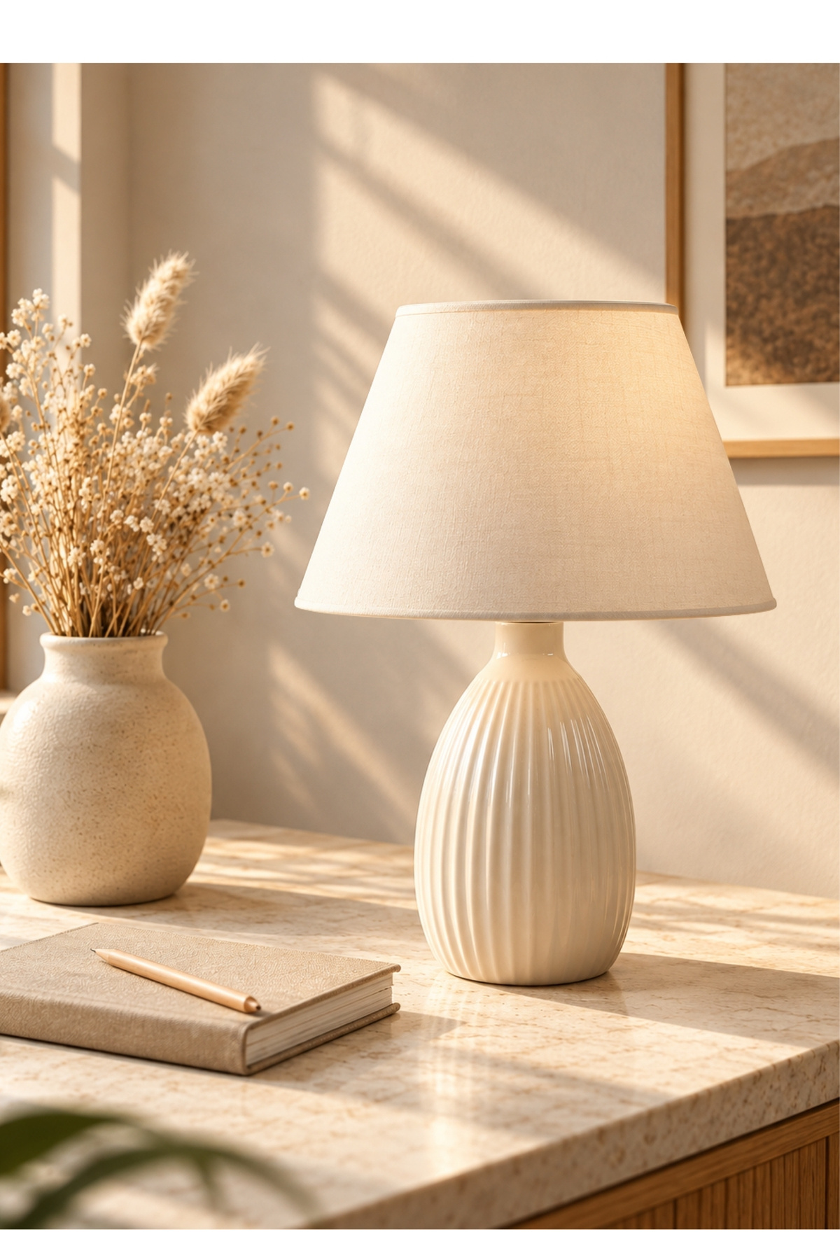 HOMİNG Homing Nancy Seramik Abajur  Krem 241894