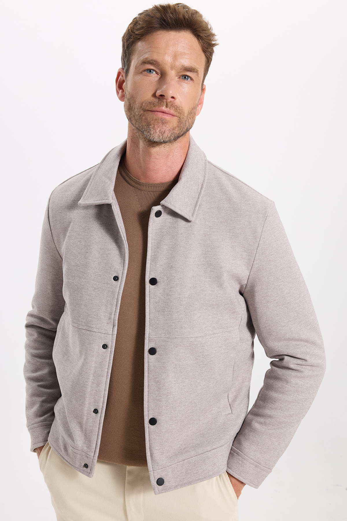 Tudors Erkek Slim Fit Dar Kesim Çift Cepli Çıtçıt Kapamalı Taş Mont — رنگارنگ MT250012
