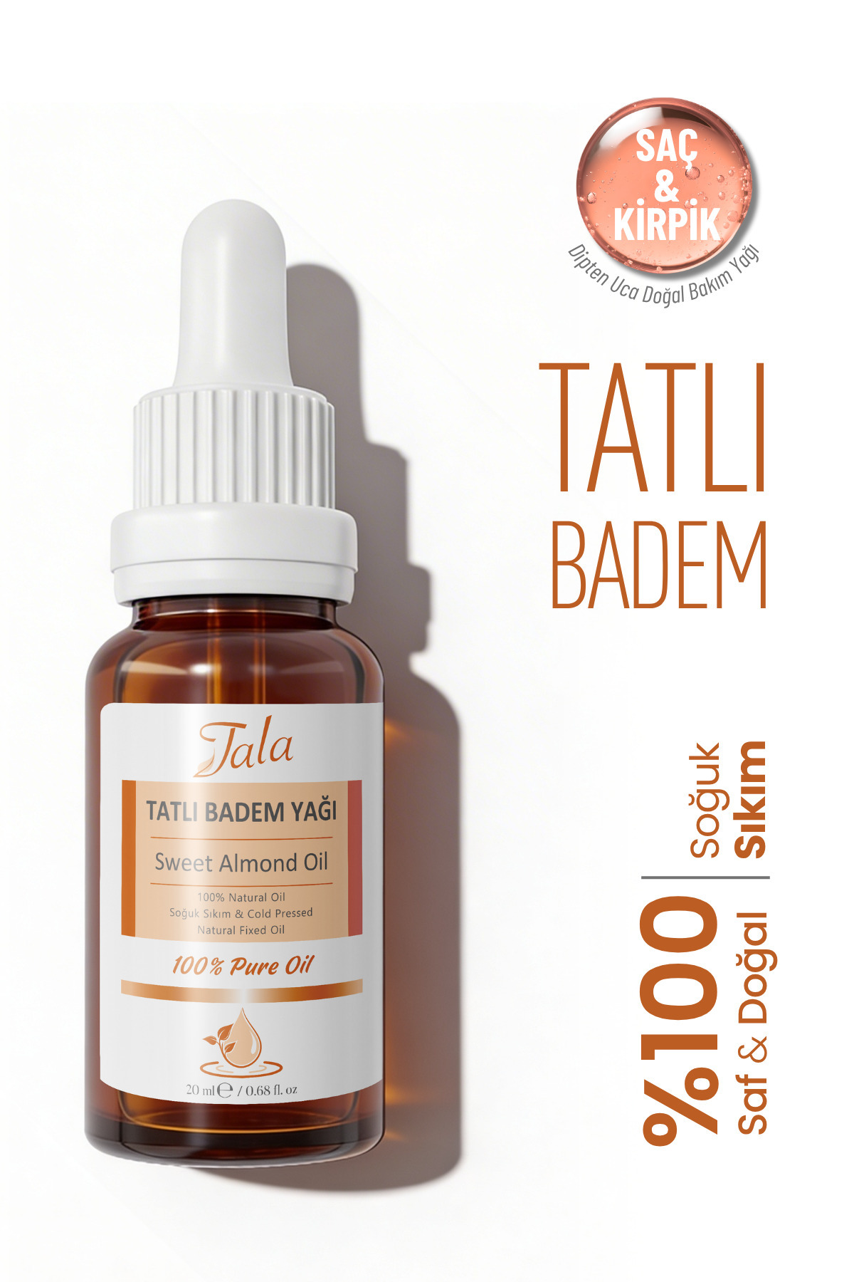 Tala Tatlı Badem Yağı %100 Saf ve Doğal Soğuk Sıkım 20 Ml — tatlı badem