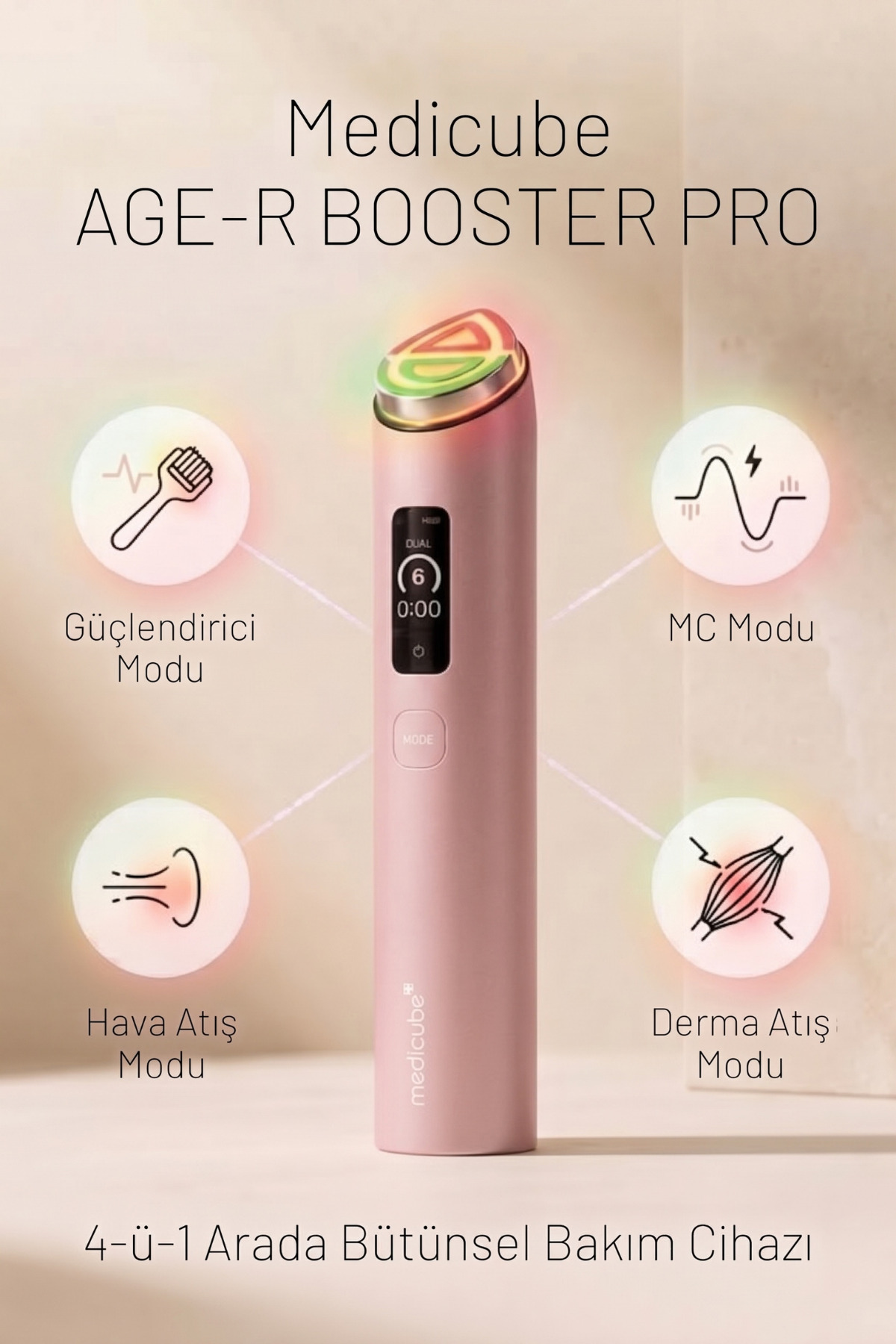 AGE-R Booster Pro X2 Cilt Bakım Cihazı I9885AXNS — صورتی — تصویر 6 از 8