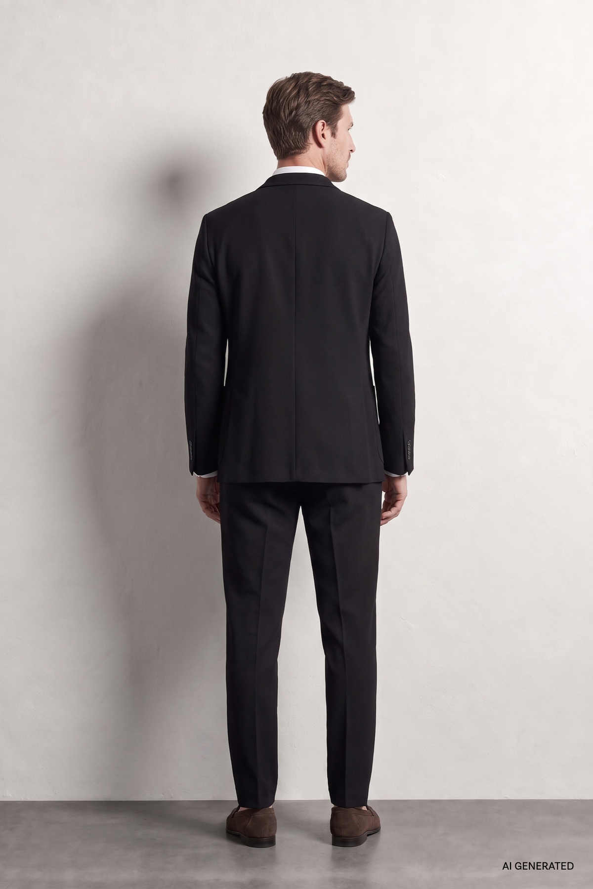 کت و شلوار مشکی طرح دار وافل Ds Damat Comfort — مشکی 6HC05ORT00601 — تصویر 3 از 8