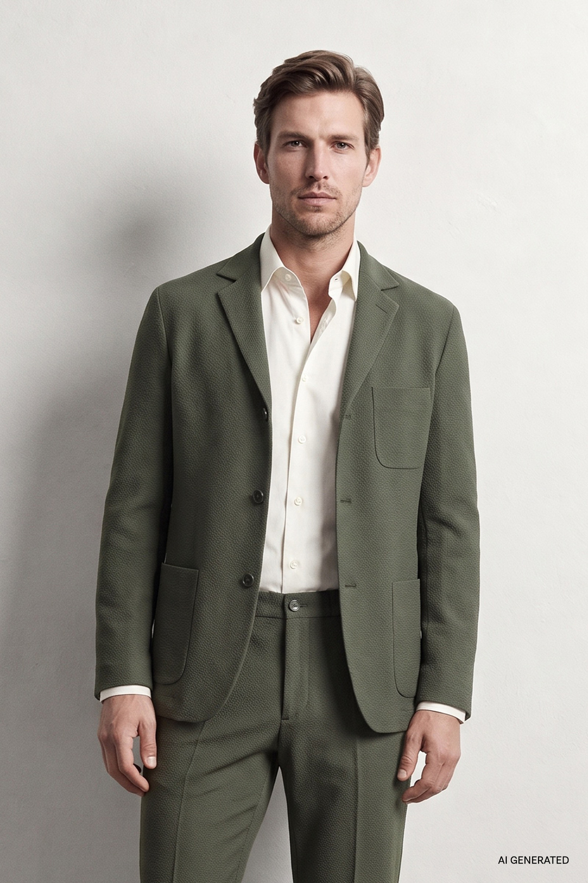 D'S Damat Ds Damat Comfort Haki Gofre Desenli Takim Elbise — خاکی 6HC05ORT00601