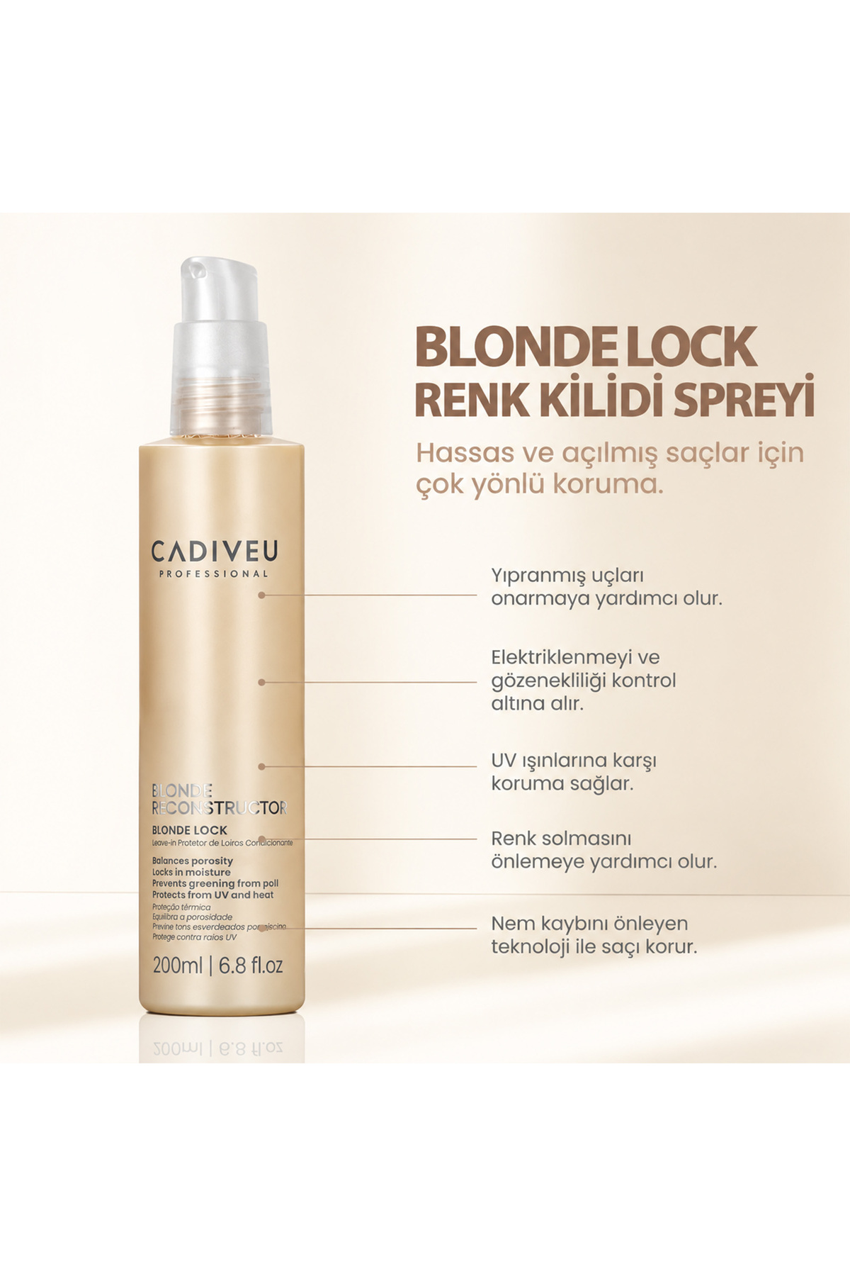 Professional Blonde Reconstructor Renk Kilidi Spreyi, 200ml — 7898606741839 — تصویر 3 از 6