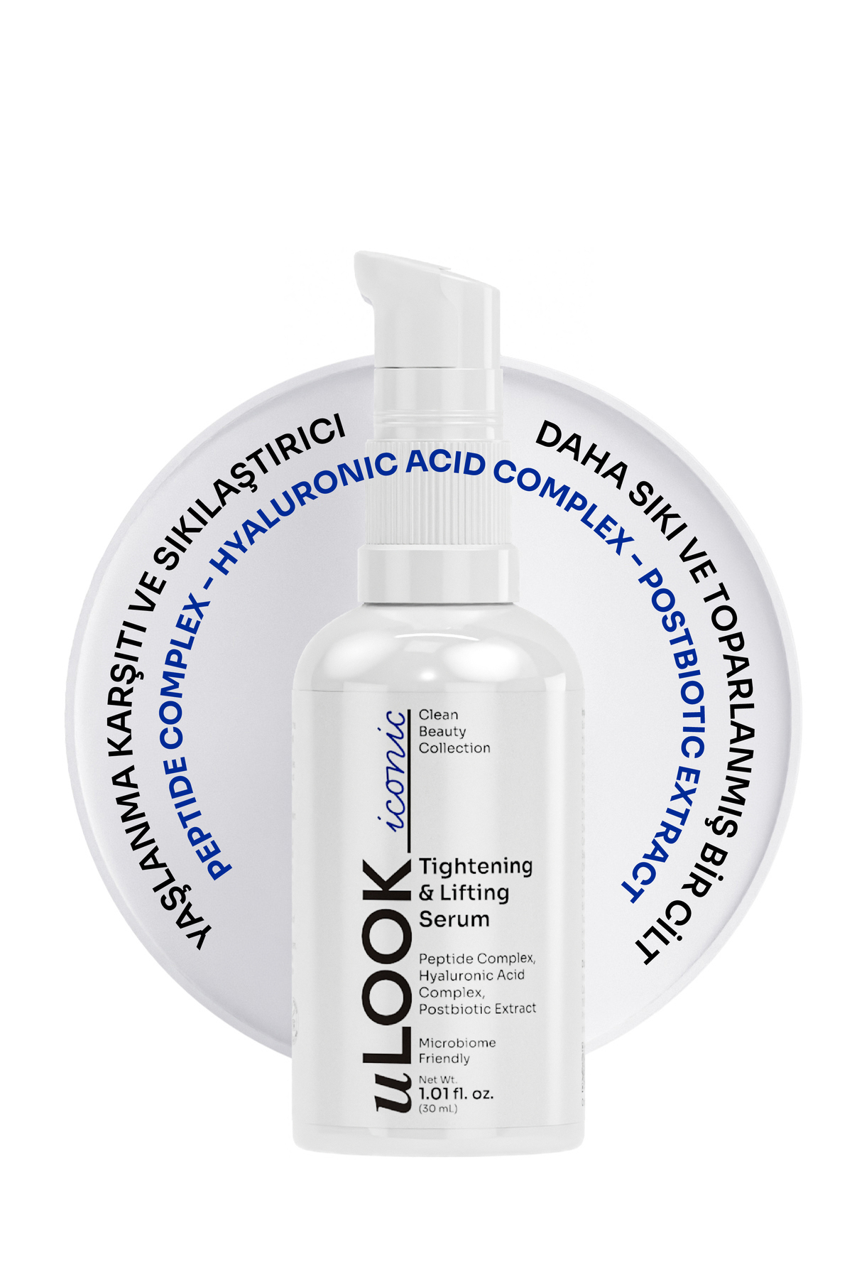 uLOOK Sıkılaştırıcı ve Kırışıklık Karşıtı Serum | Peptid & Hyaluronik Asit İçeren Lifting, Elastikiyet Artırıcı Bakım | 30 ml — Tightening & Lifting