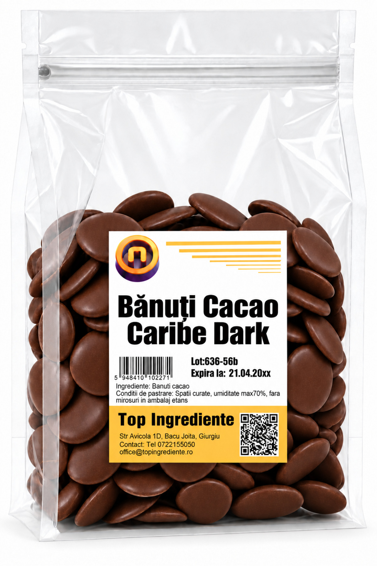 Top Ingrediente Bănuți de Cacao - 500g - Ganache, Glasat și Ornat – Origine I...
