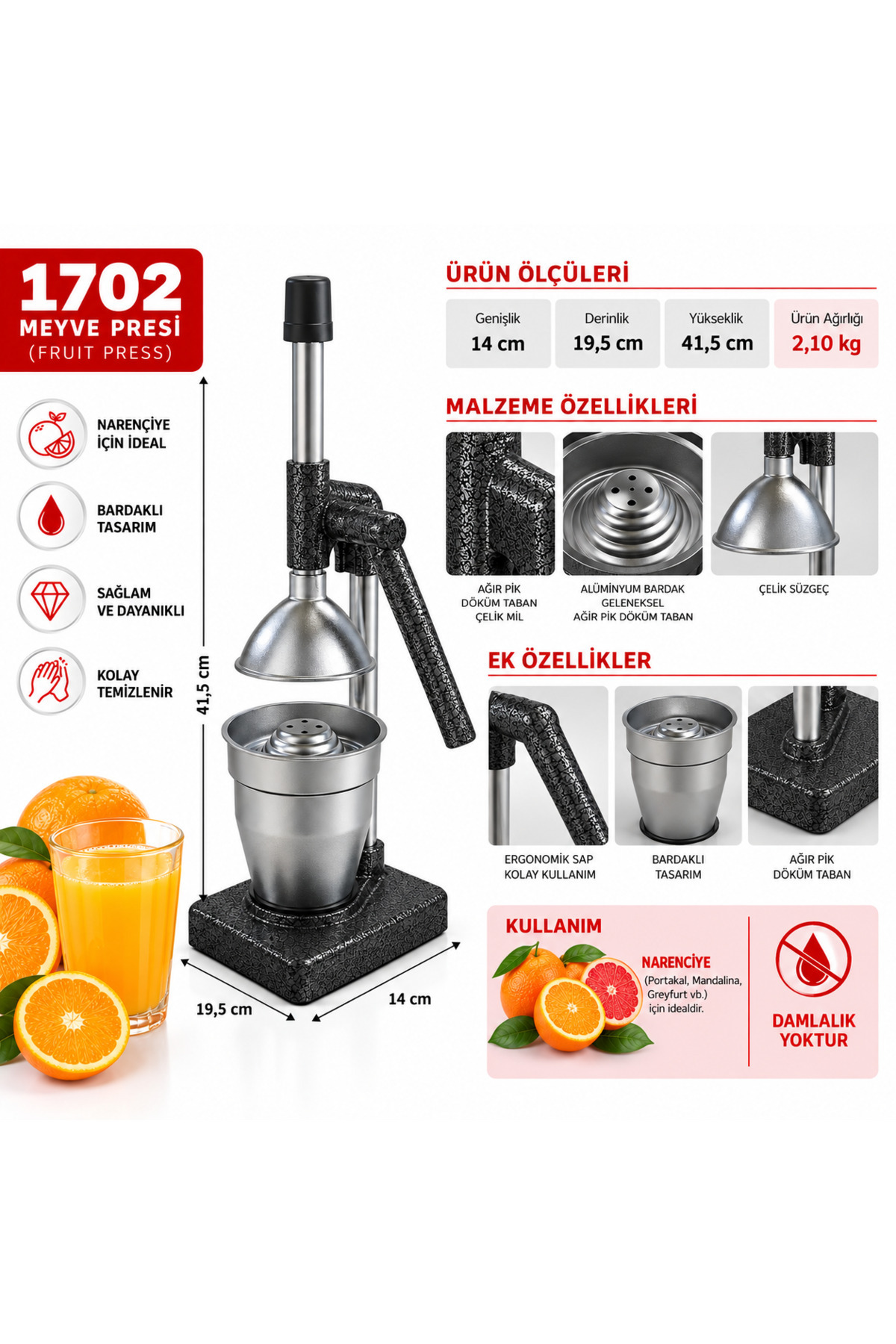 Kale Termos 1702 Meyve Presi (Fruit Press)