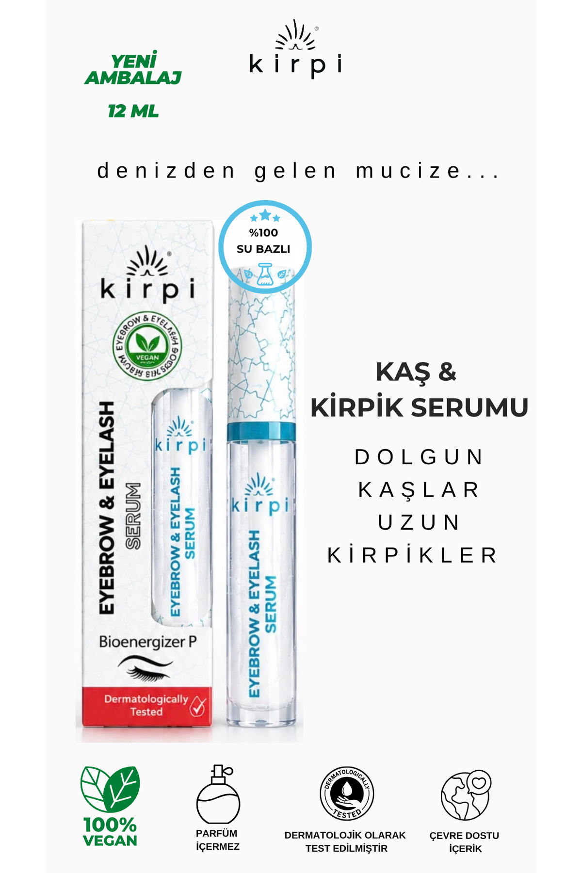 Kirpi Kaş & Kirpik Güçlendirici Bakım Serum 12 ml — 8682472170195