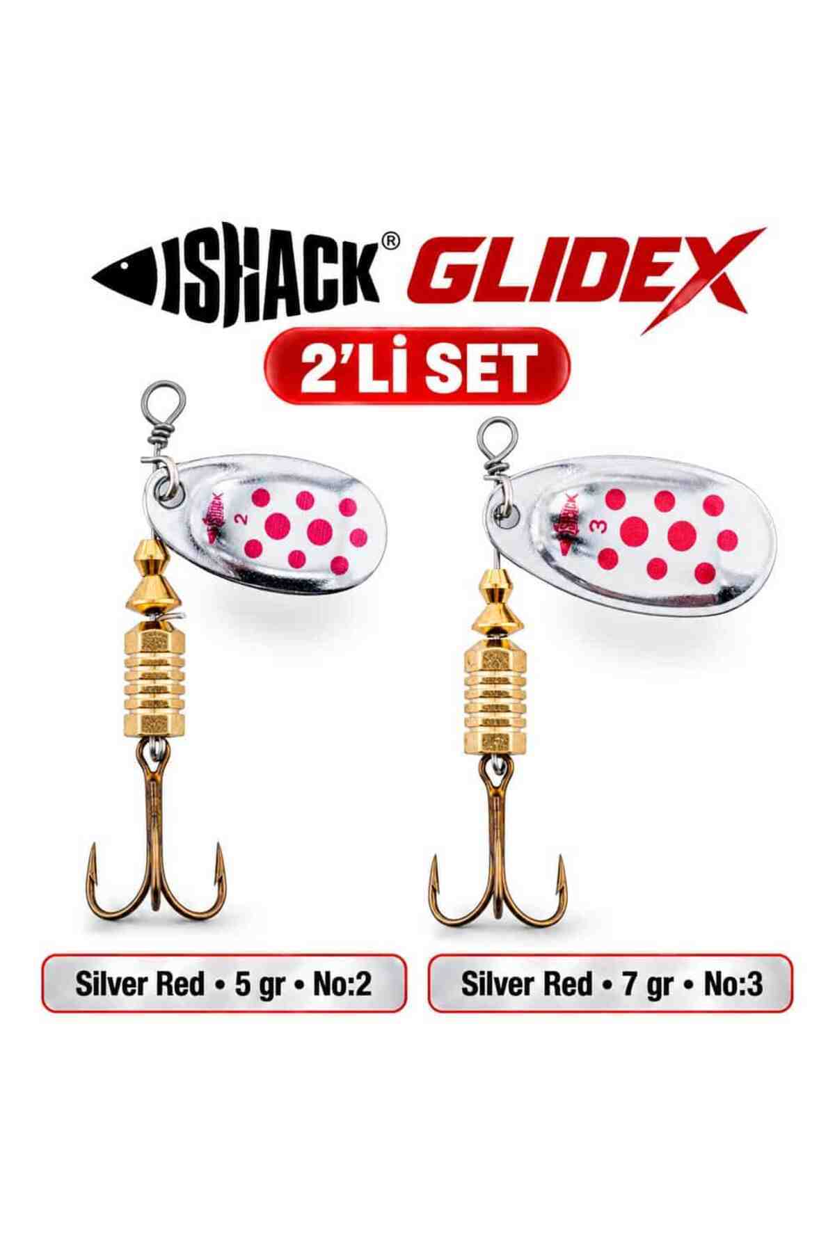 GlideX 2'li Döner Kaşık Seti - Silver Red 5 gr No:2 + Silver Red 7 gr No:3
