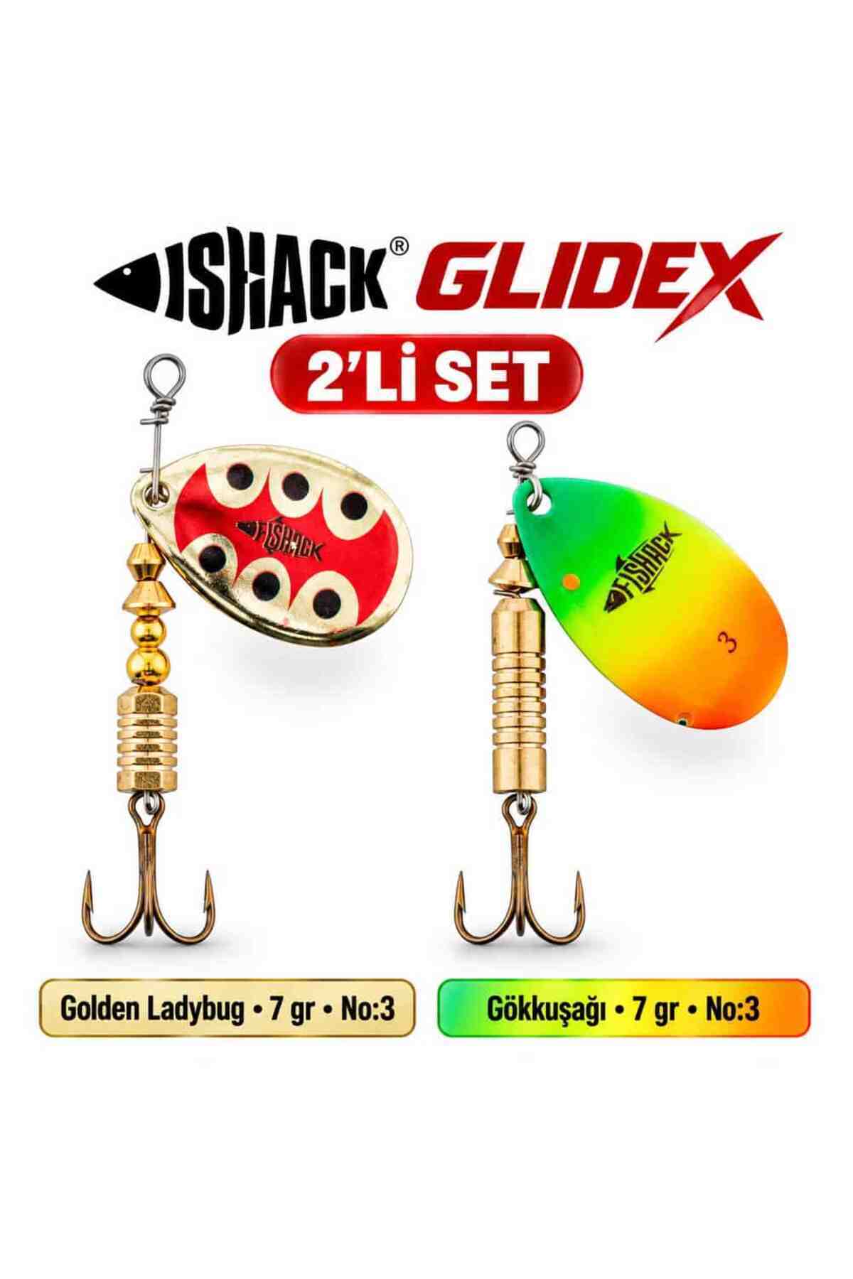 GlideX 2'li Döner Kaşık Seti - Golden Ladybug 7 gr No:3 + Gökkuşağı 7 gr No:3